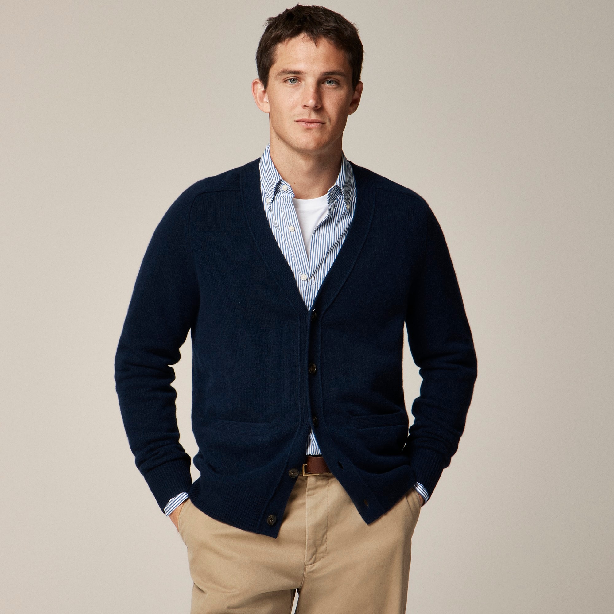 mens Midweight cashmere cardigan sweater