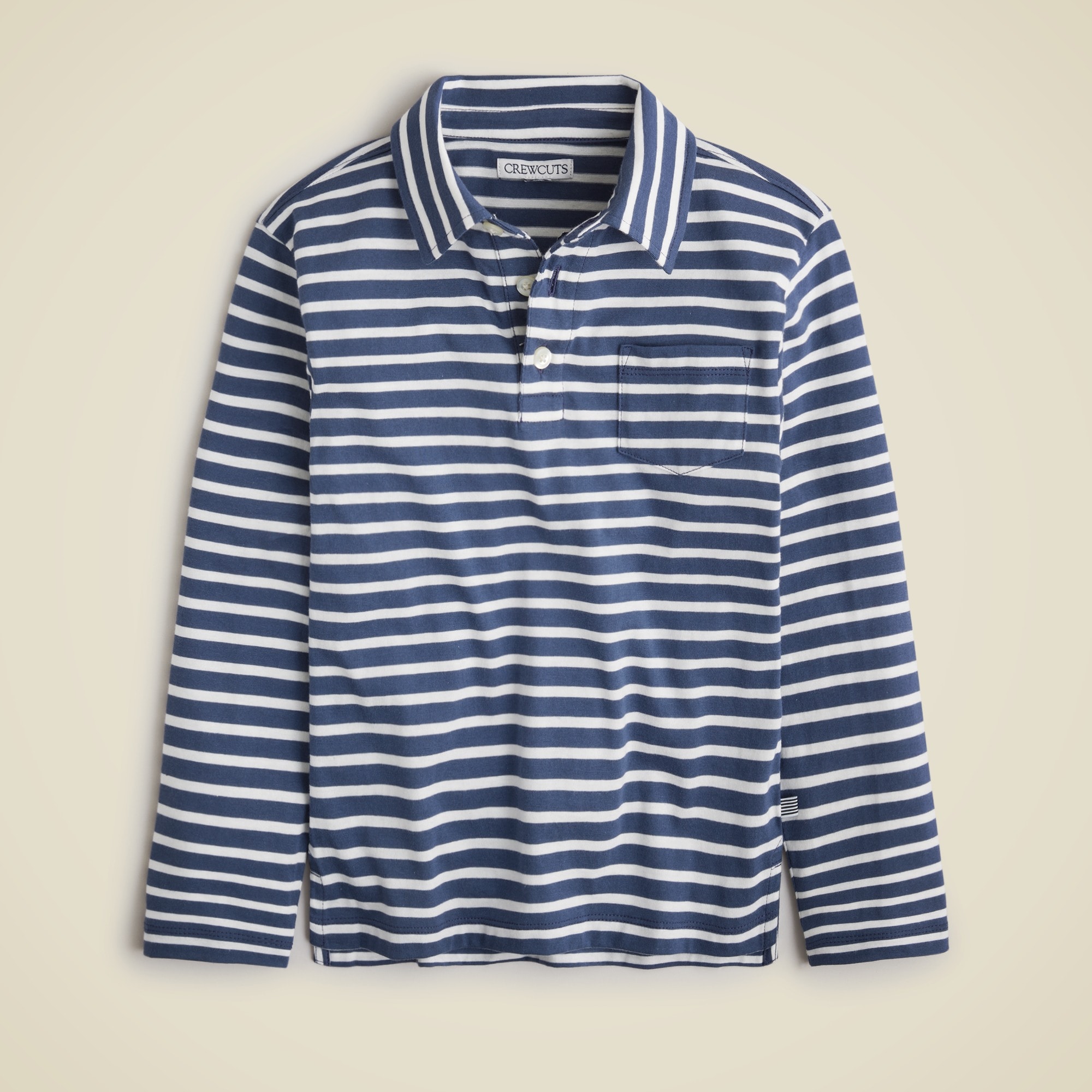 boys Kids' long-sleeve polo shirt in striped broken-in-jersey