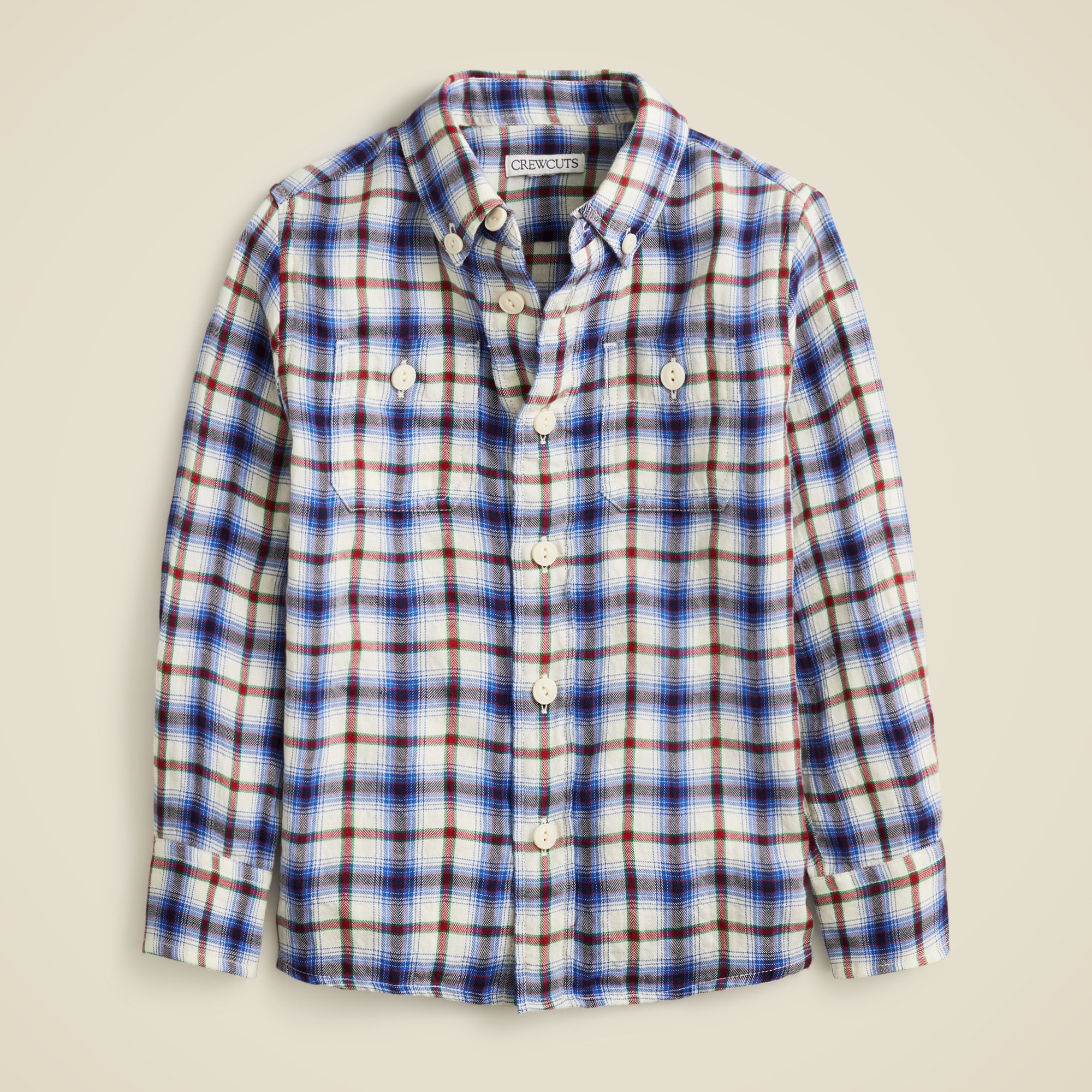 boys Kids' long-sleeve button-down in lightweight flannel