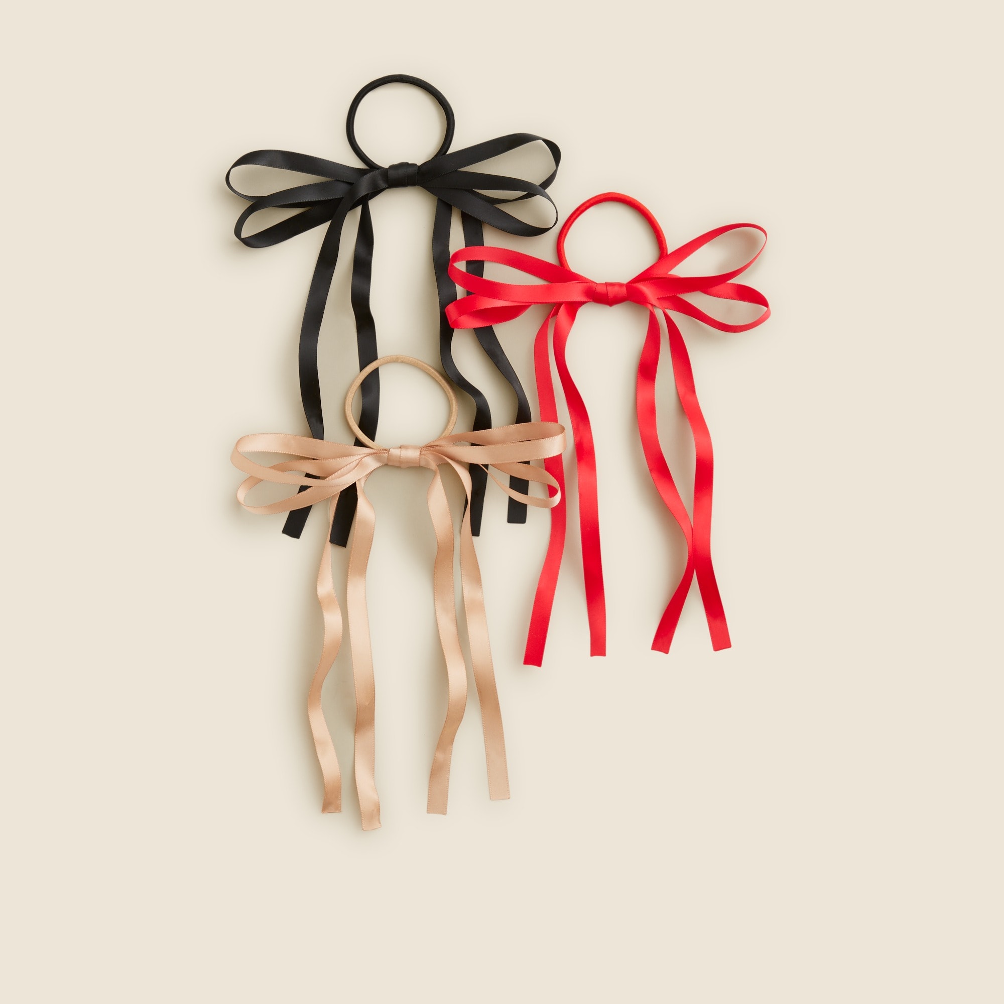 womens Ribbon bow hair ties pack