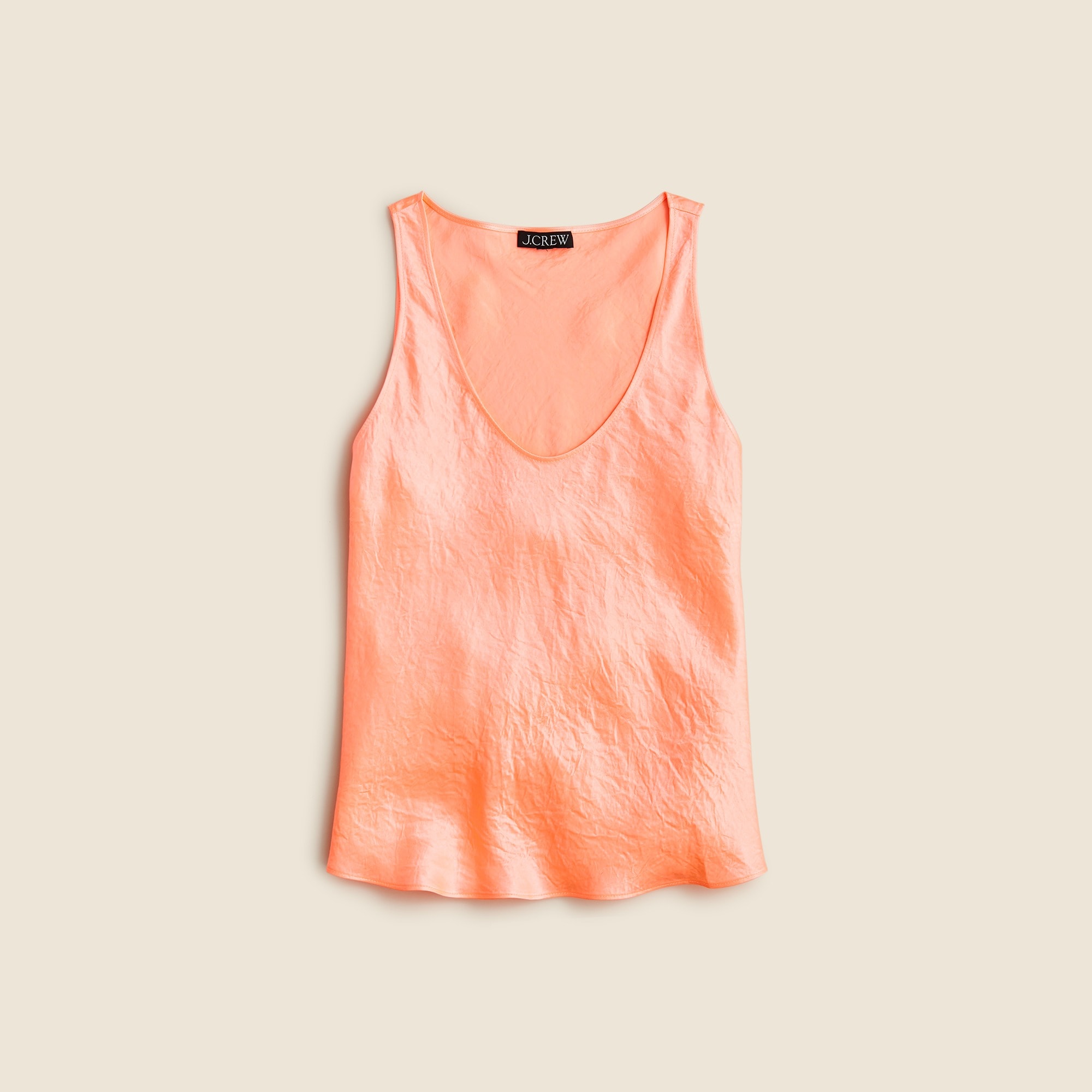 womens Scoopneck tank top in textured satin