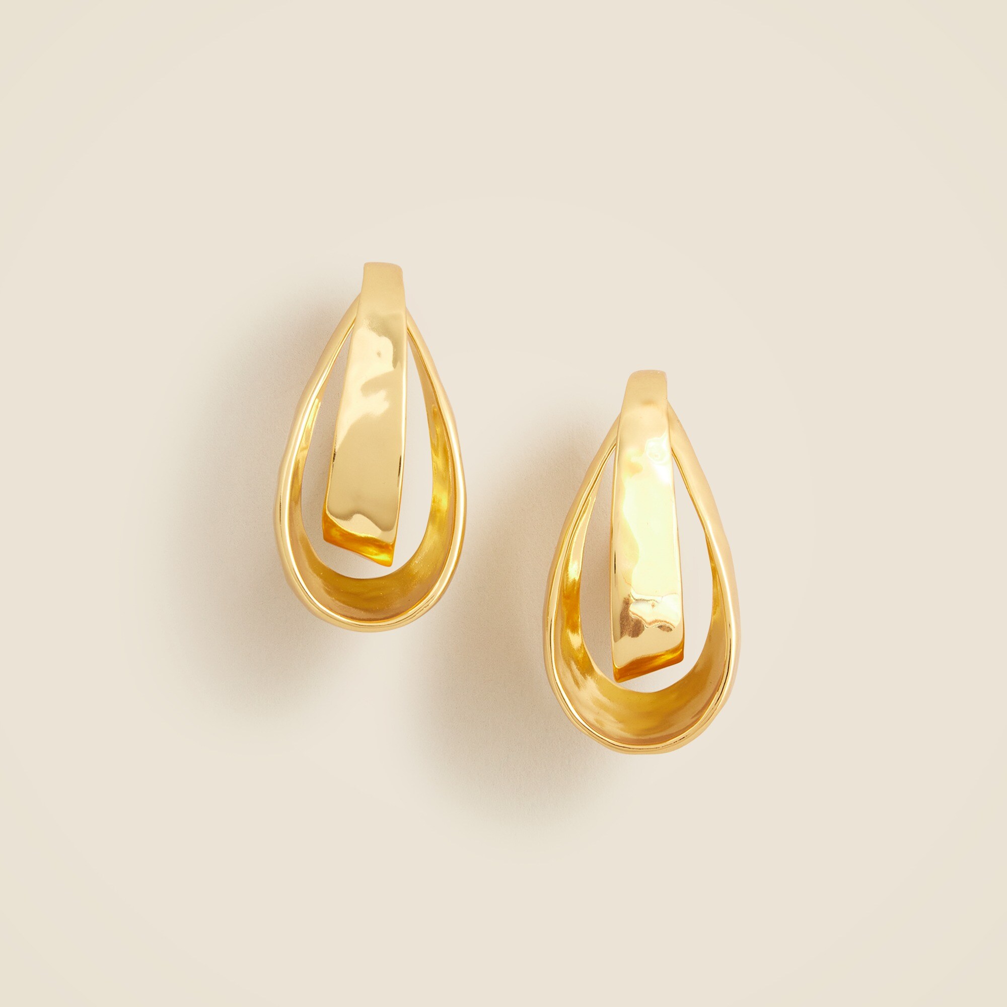 womens Interlocked teardrop hoop earrings