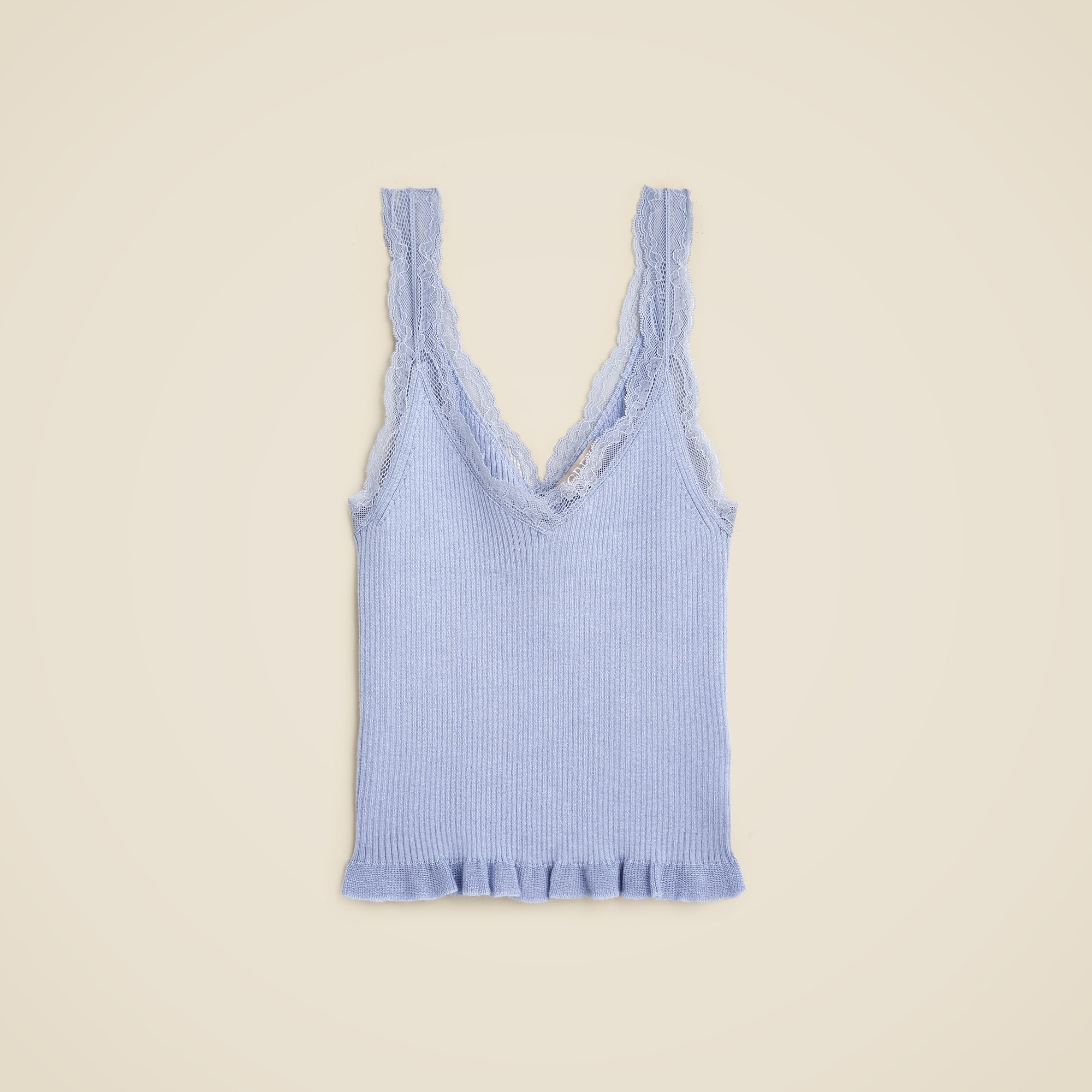  Lace-trim sweater-tank in TENCEL&trade; lyocell blend