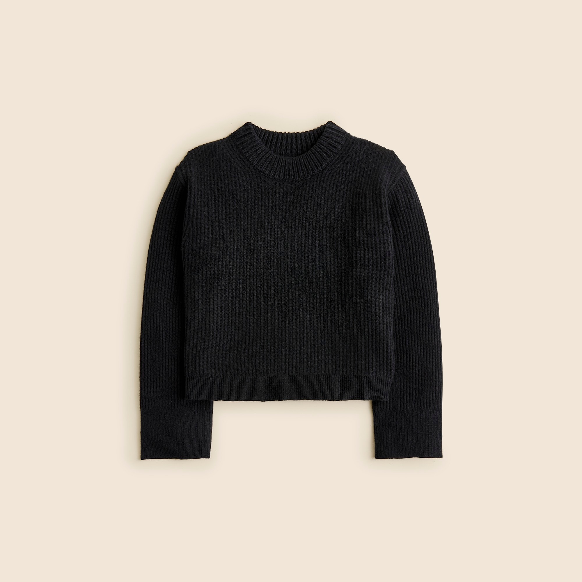 womens Ribbed cashmere cropped crewneck sweater