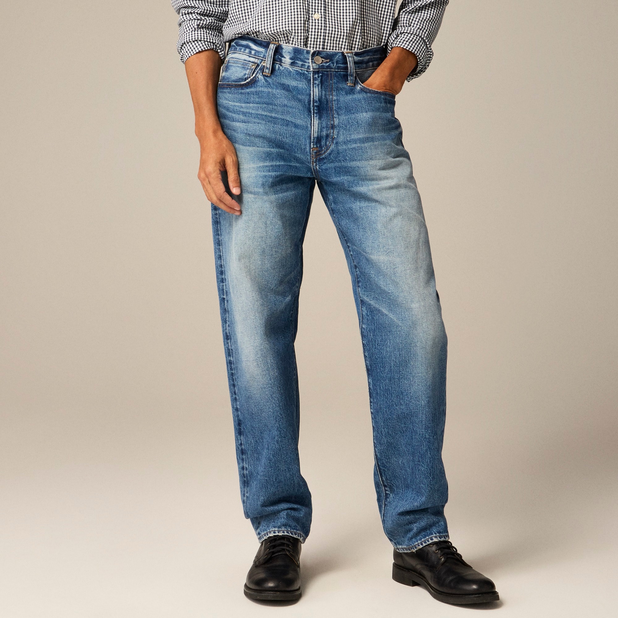 mens Classic jean in vintage medium wash Japanese selvedge denim