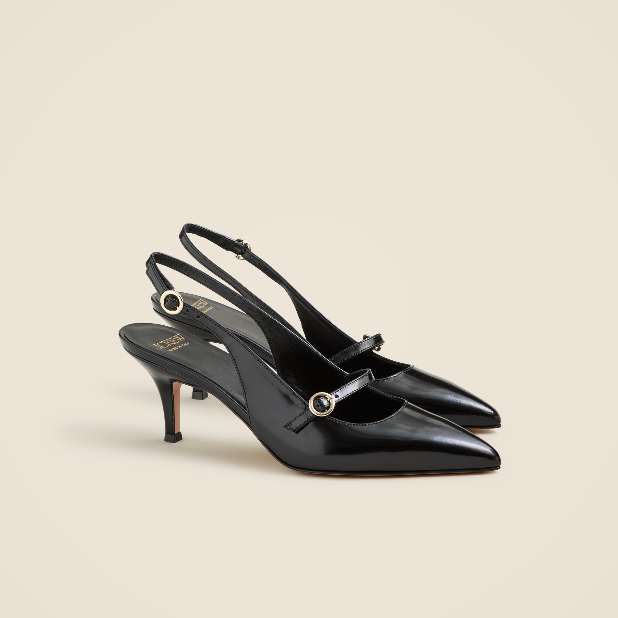 womens Made-in-Italy Colette buckle slingback pumps in leather