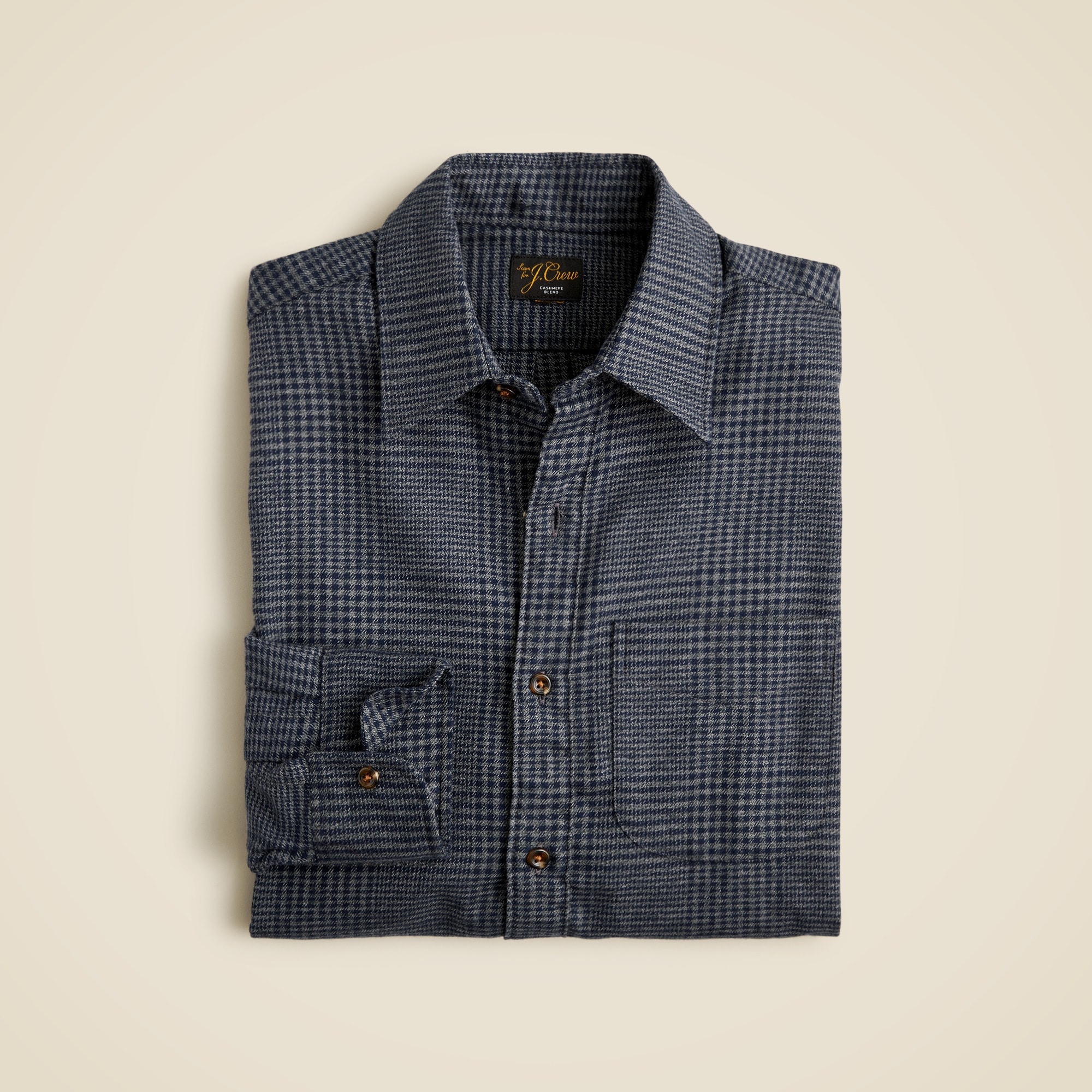 mens Cotton-cashmere blend shirt in check