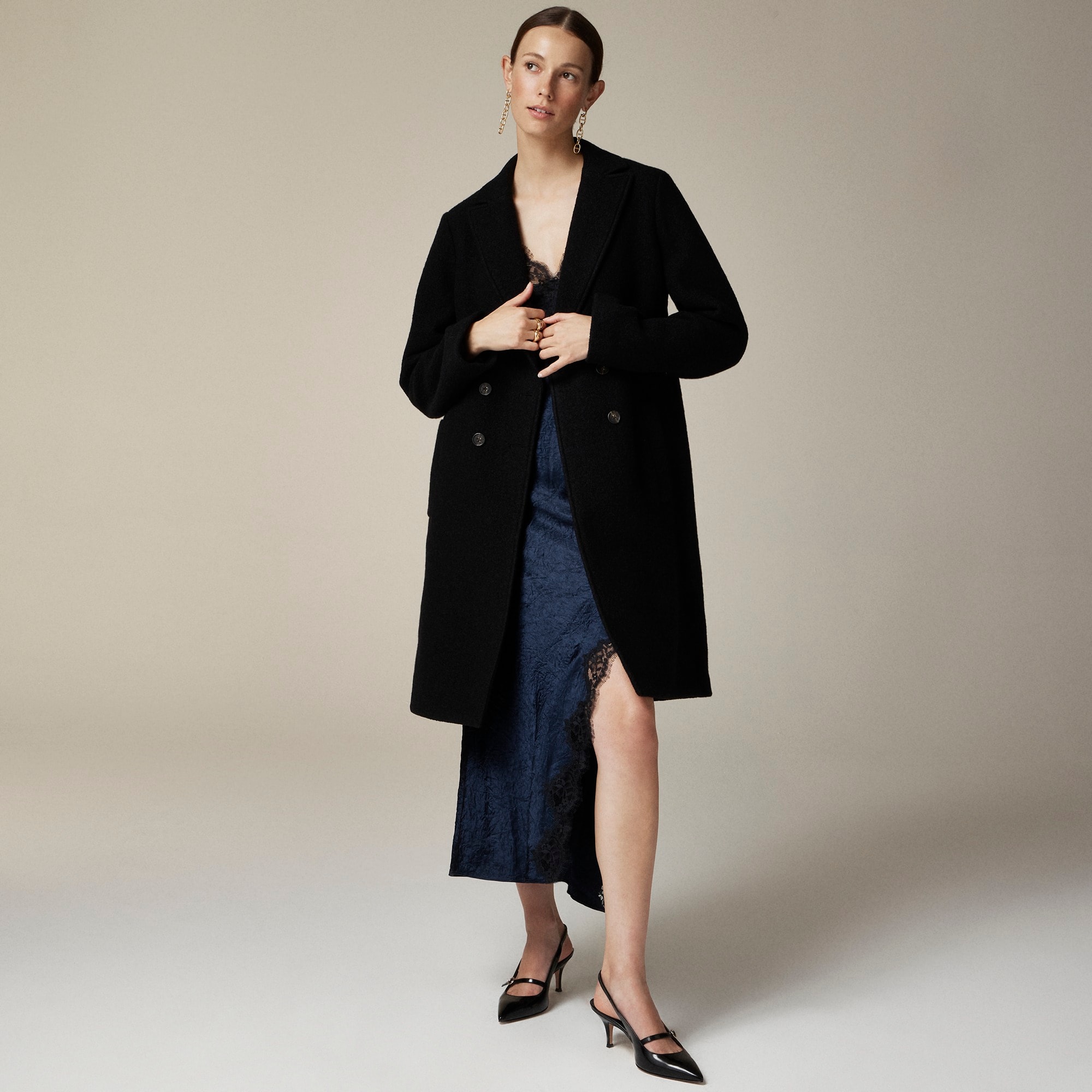 womens Daphne topcoat in Italian boiled wool