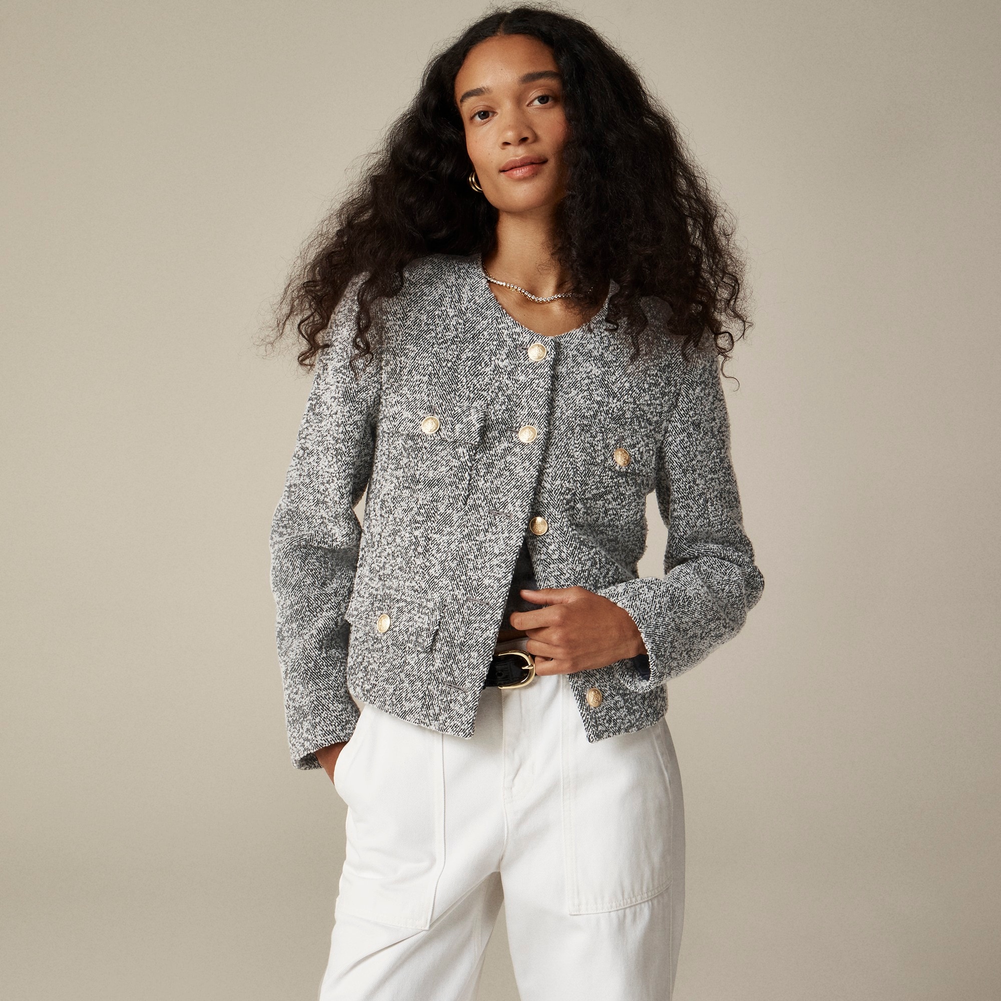  Isabelle lady jacket in Italian flecked herringbone