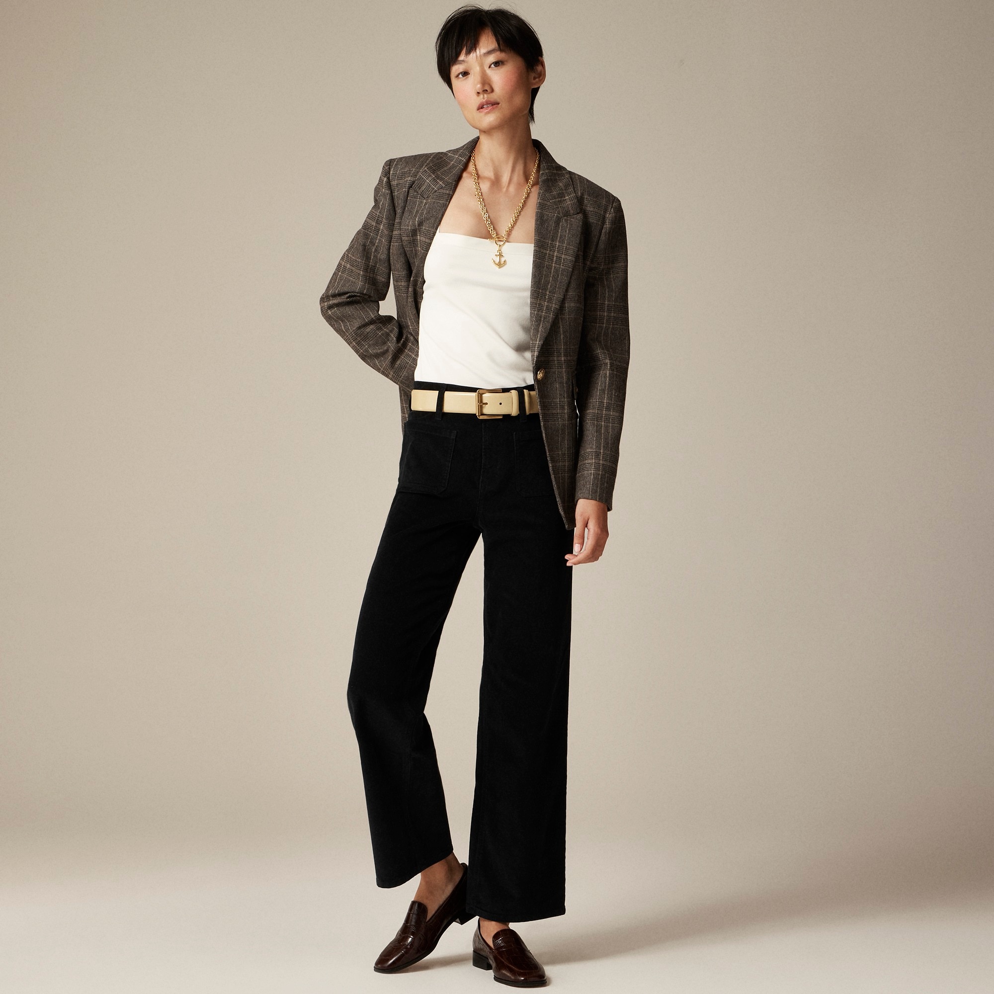 womens Sailor slim-wide pant in stretch corduroy