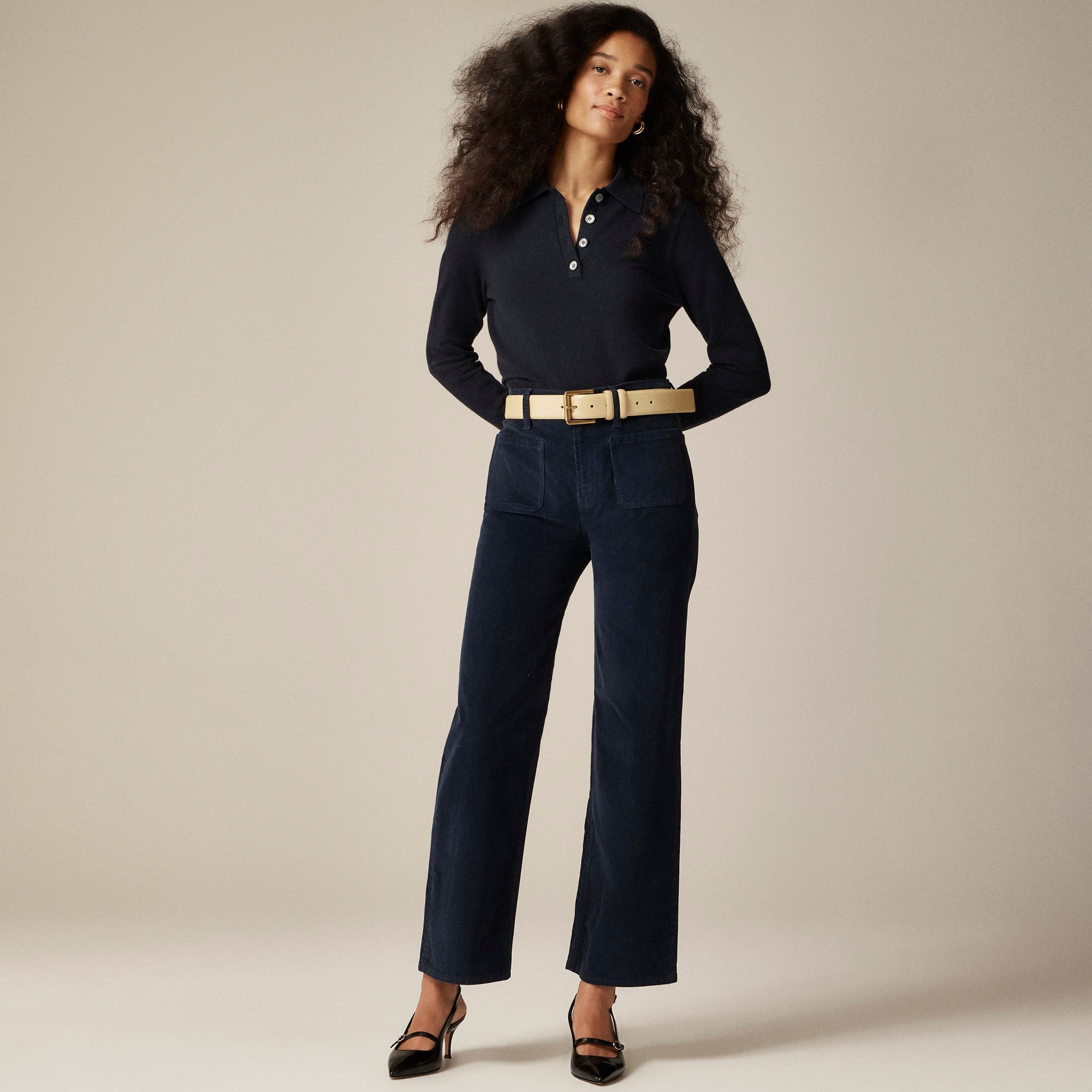 womens Sailor slim-wide pant in stretch corduroy