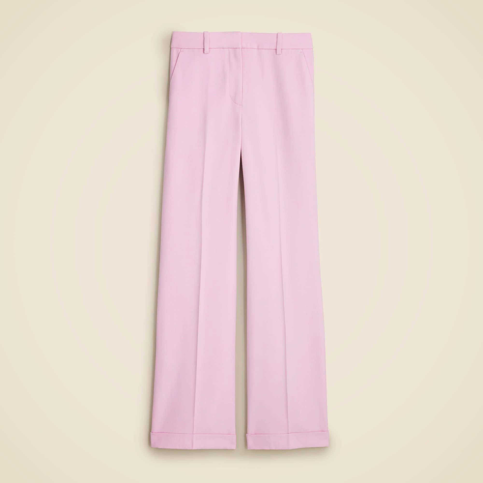  Cuffed wide-leg trouser pant in wool blend