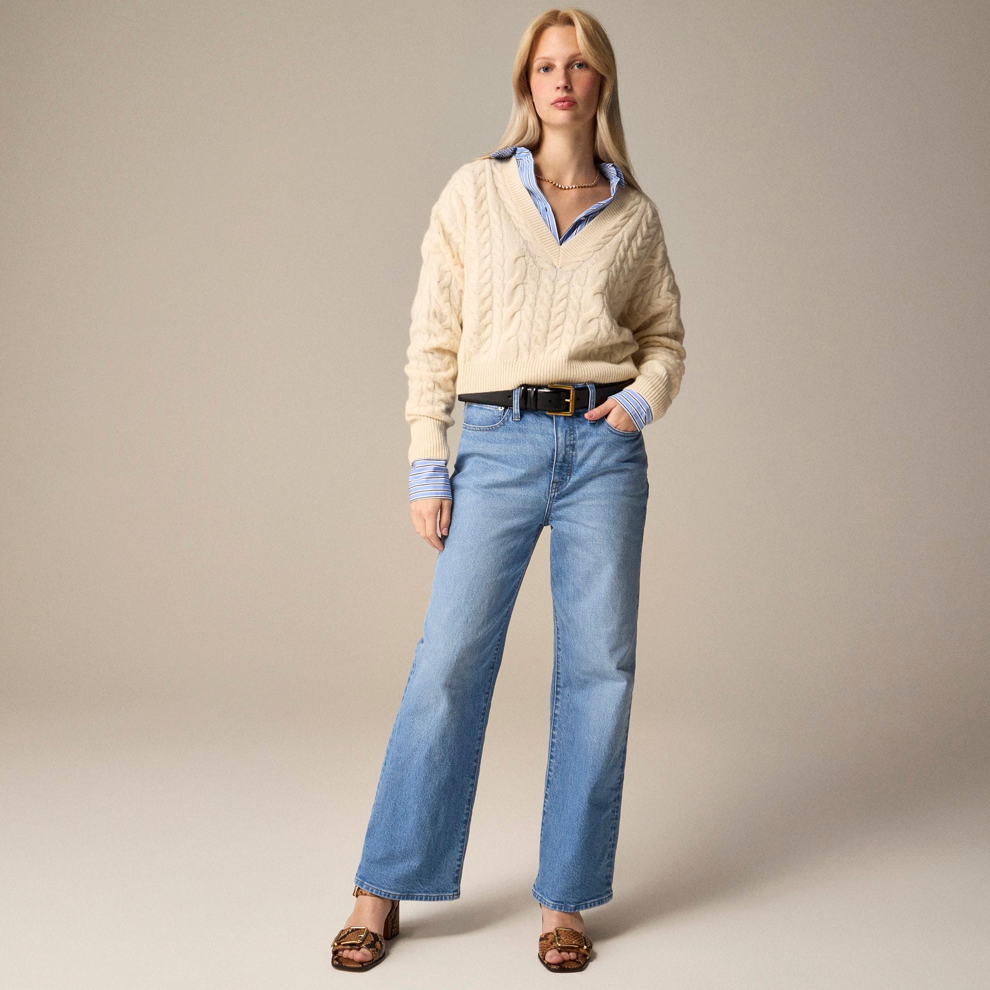 womens High-rise slim-wide jean in 1996 semi-stretch