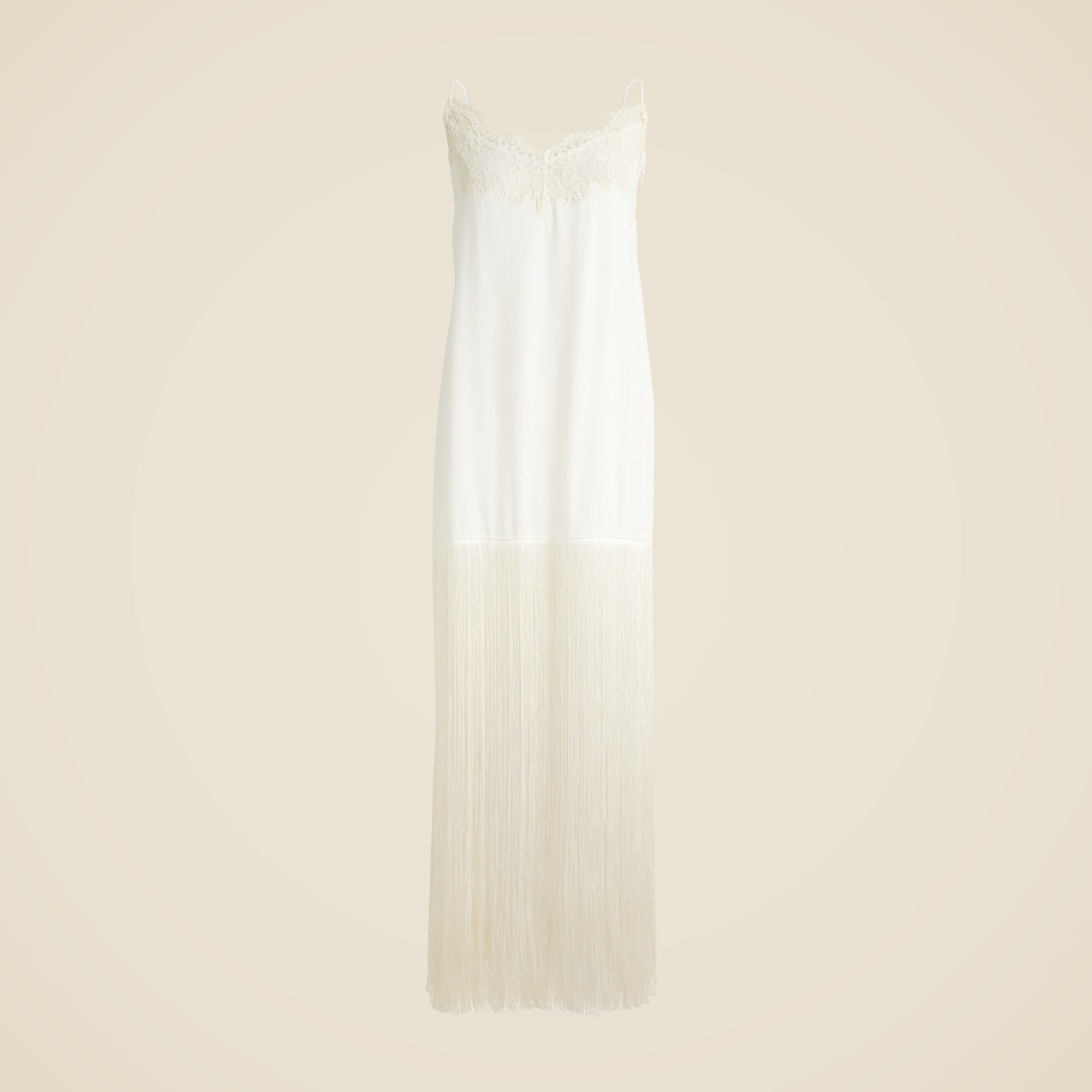 womens Collection fringe-trim slip dress