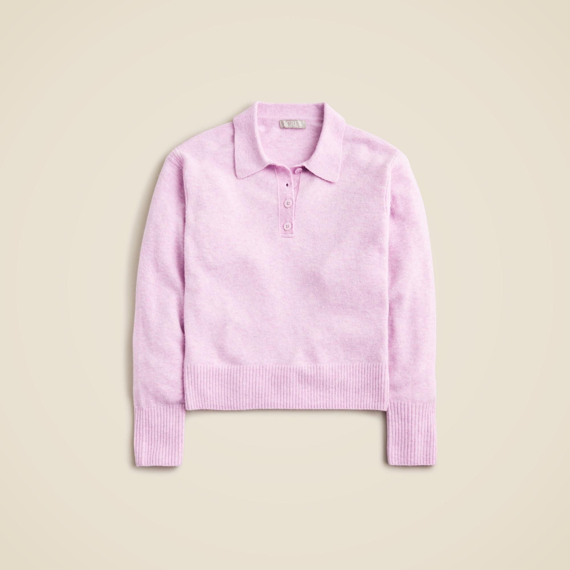  Long-sleeve sweater-polo in Supersoft yarn