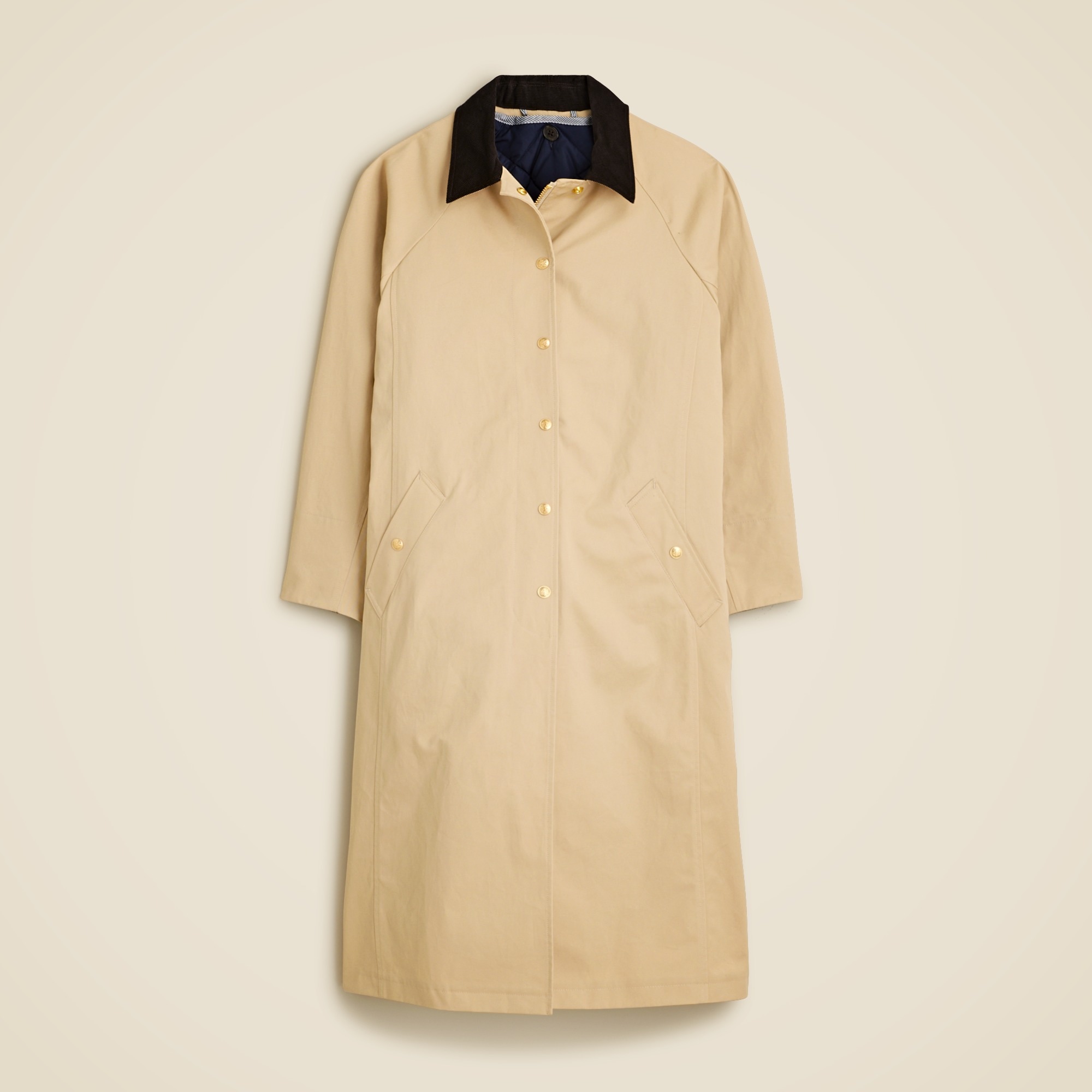 womens Petite long Barn Jacket&trade; in waxed cotton twill