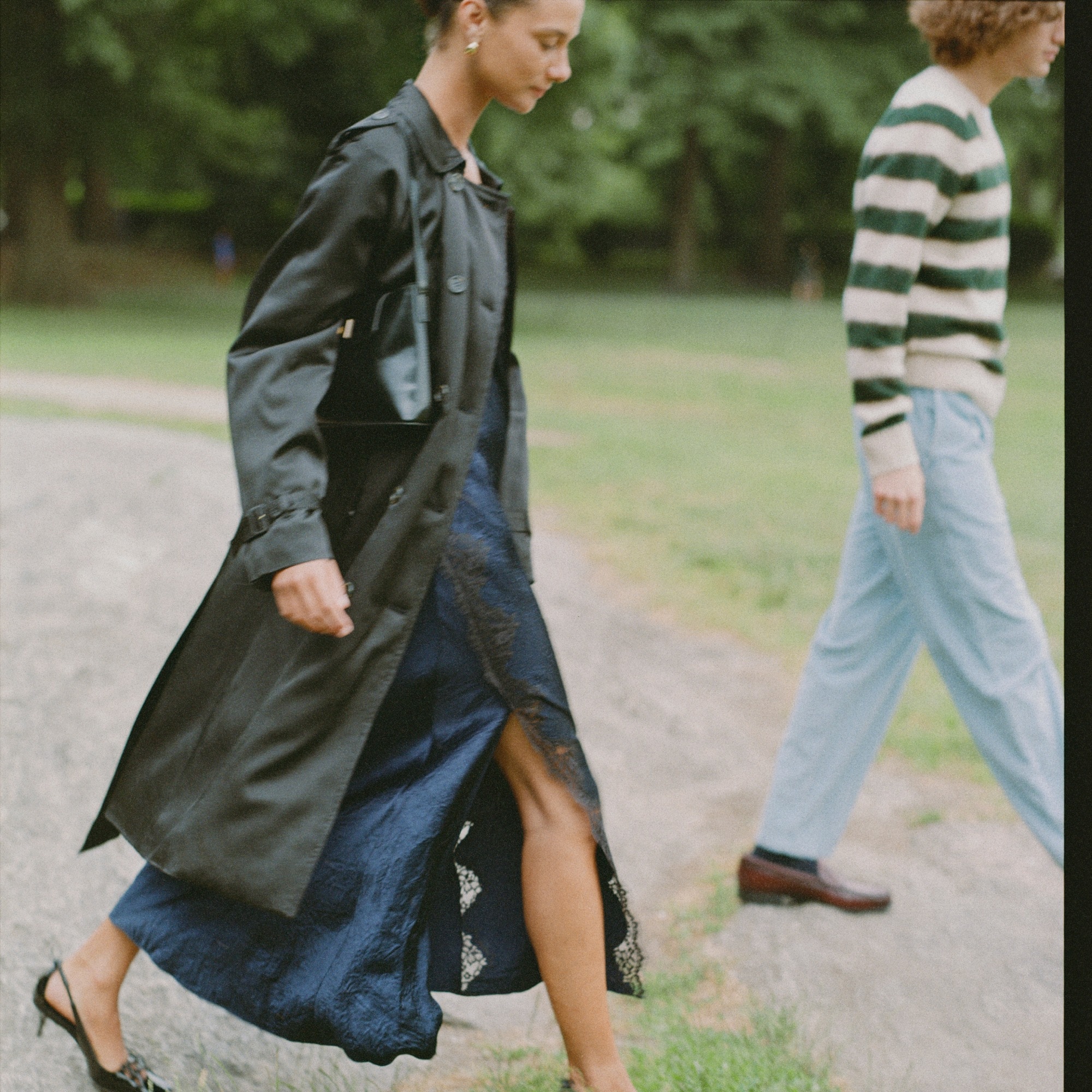  Relaxed trench coat in satin crepe