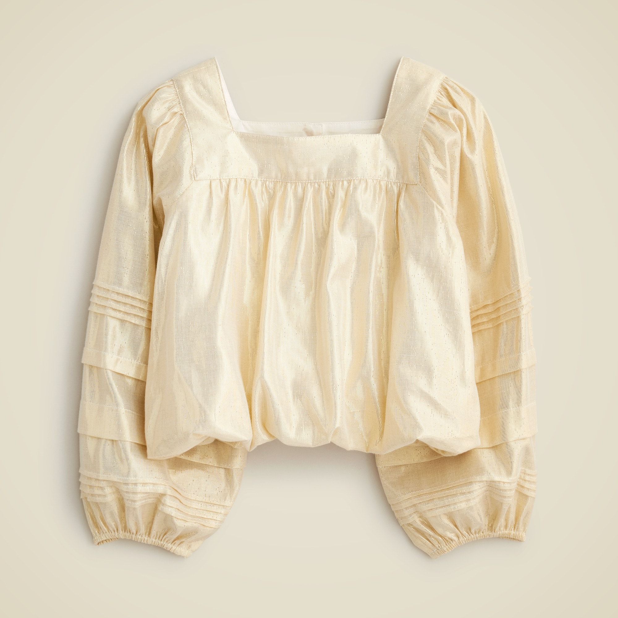 girls Girls' bubble-hem top in gold lam&eacute;