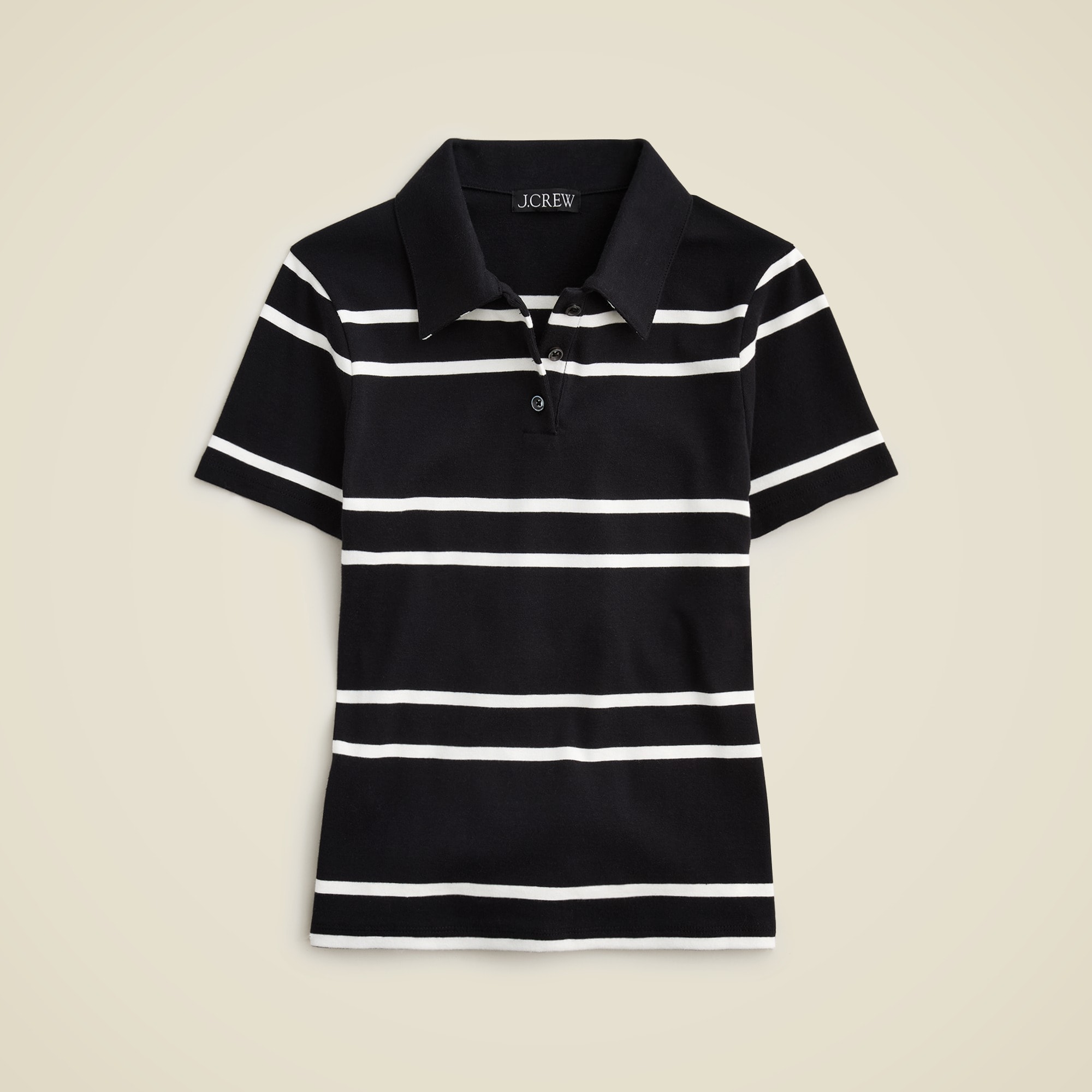  Perfect-fit shrunken polo shirt in stripe