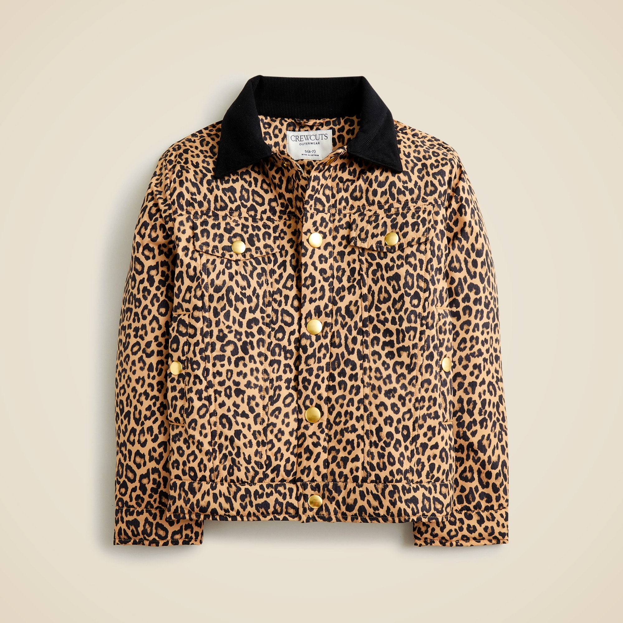 girls Girls' lightweight puffer jacket in leopard print