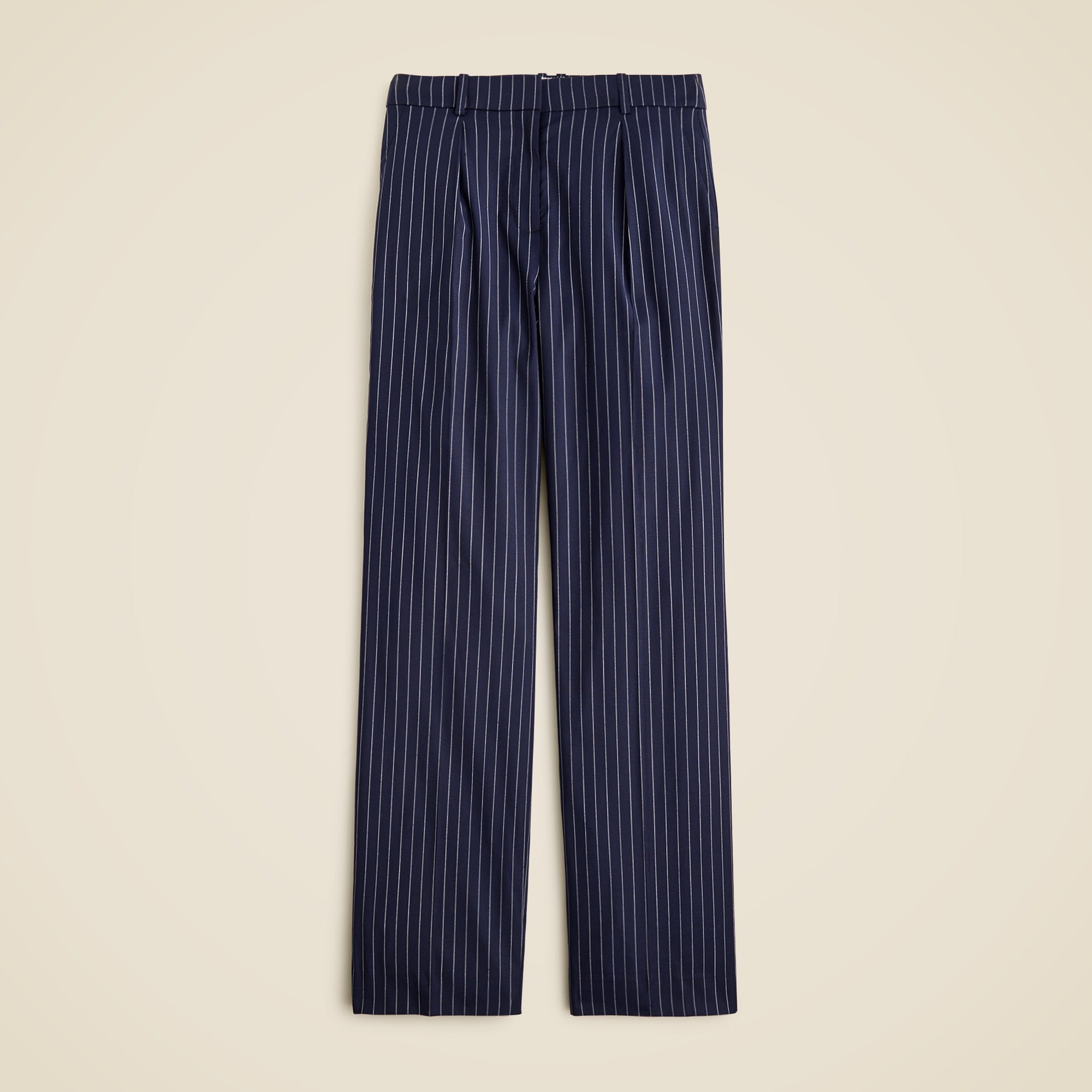  Petite Collection Portia pant in navy pinstripe Italian wool blend