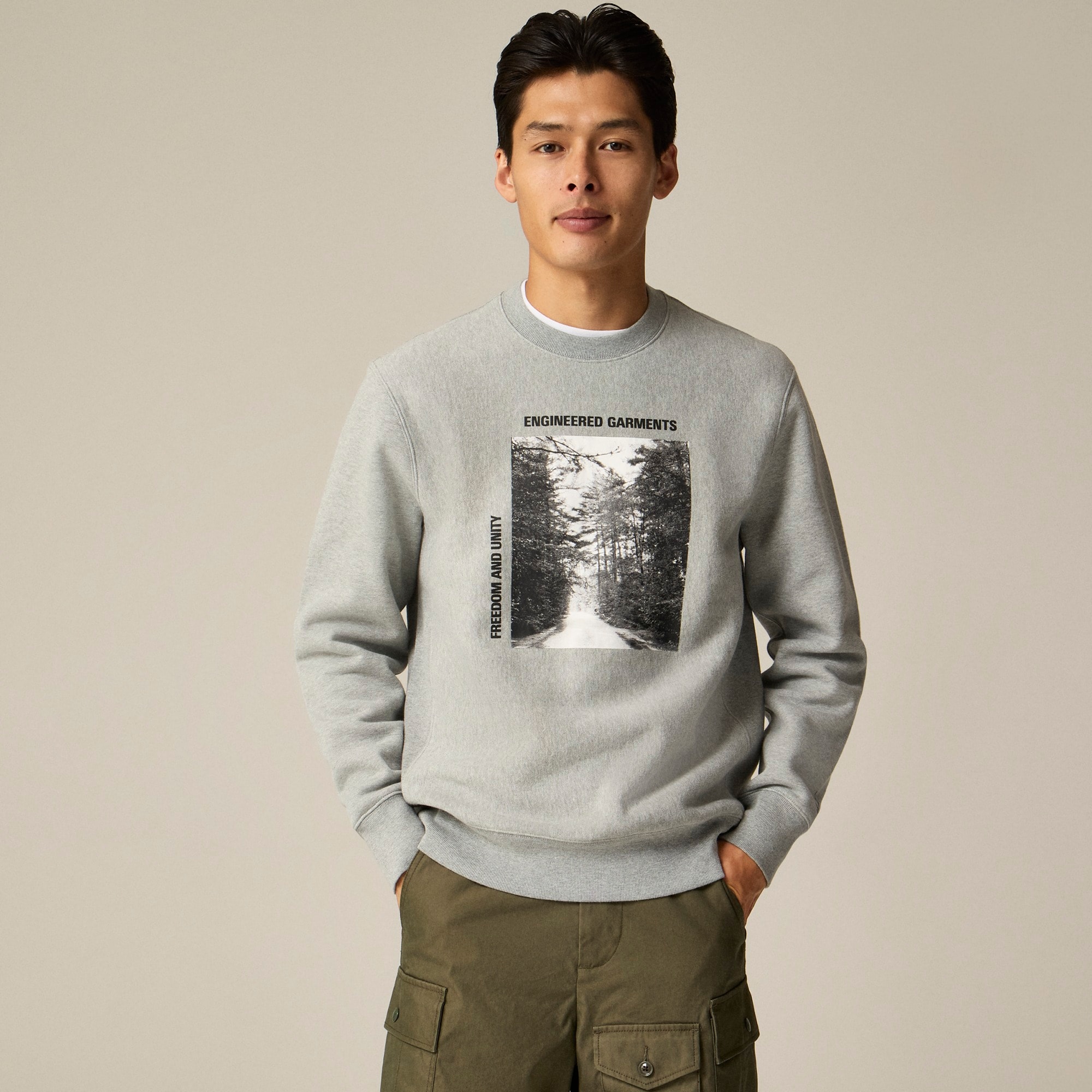  Limited-edition Engineered Garments X J.Crew heritage 14 oz. fleece graphic sweatshirt