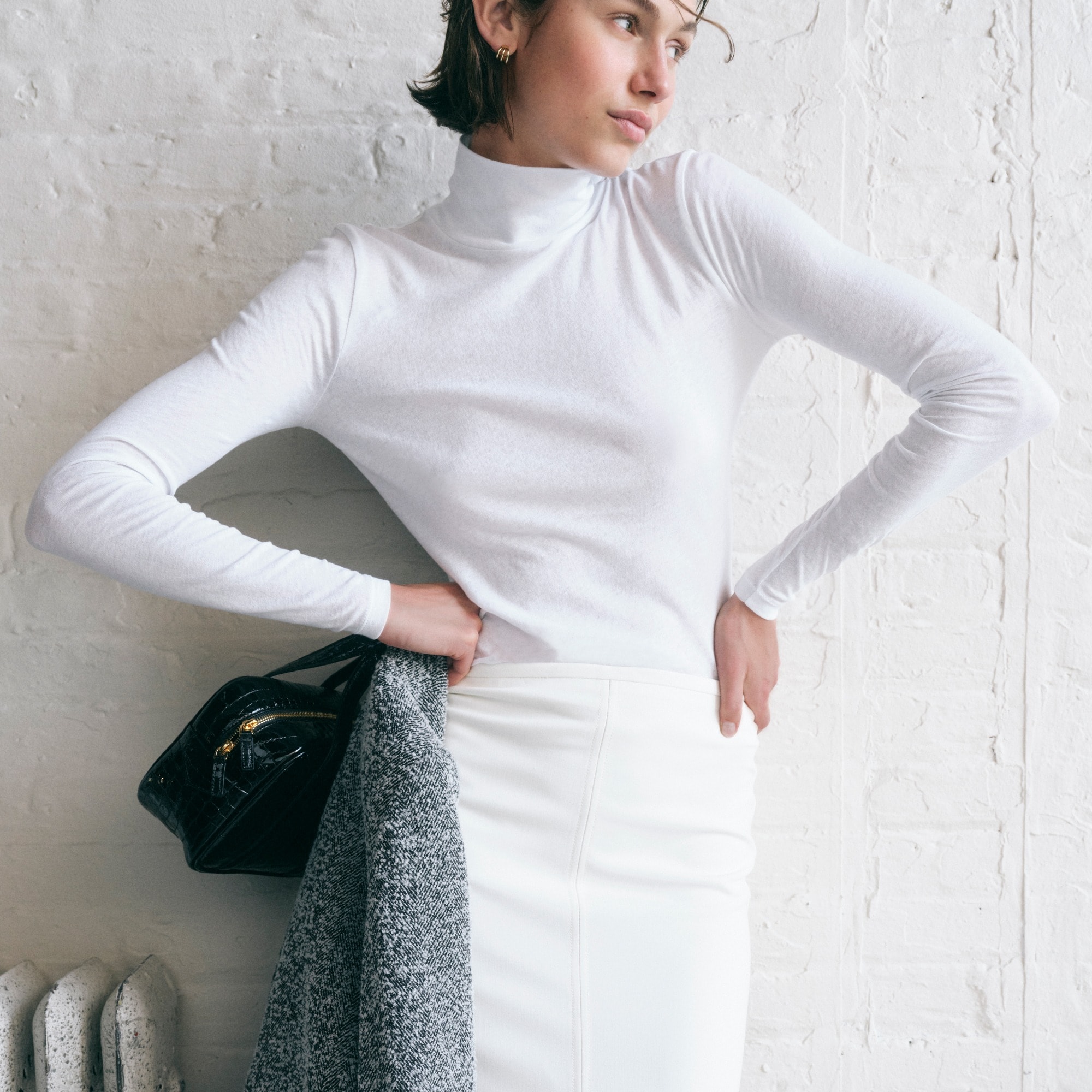 womens Tissue crepe turtleneck