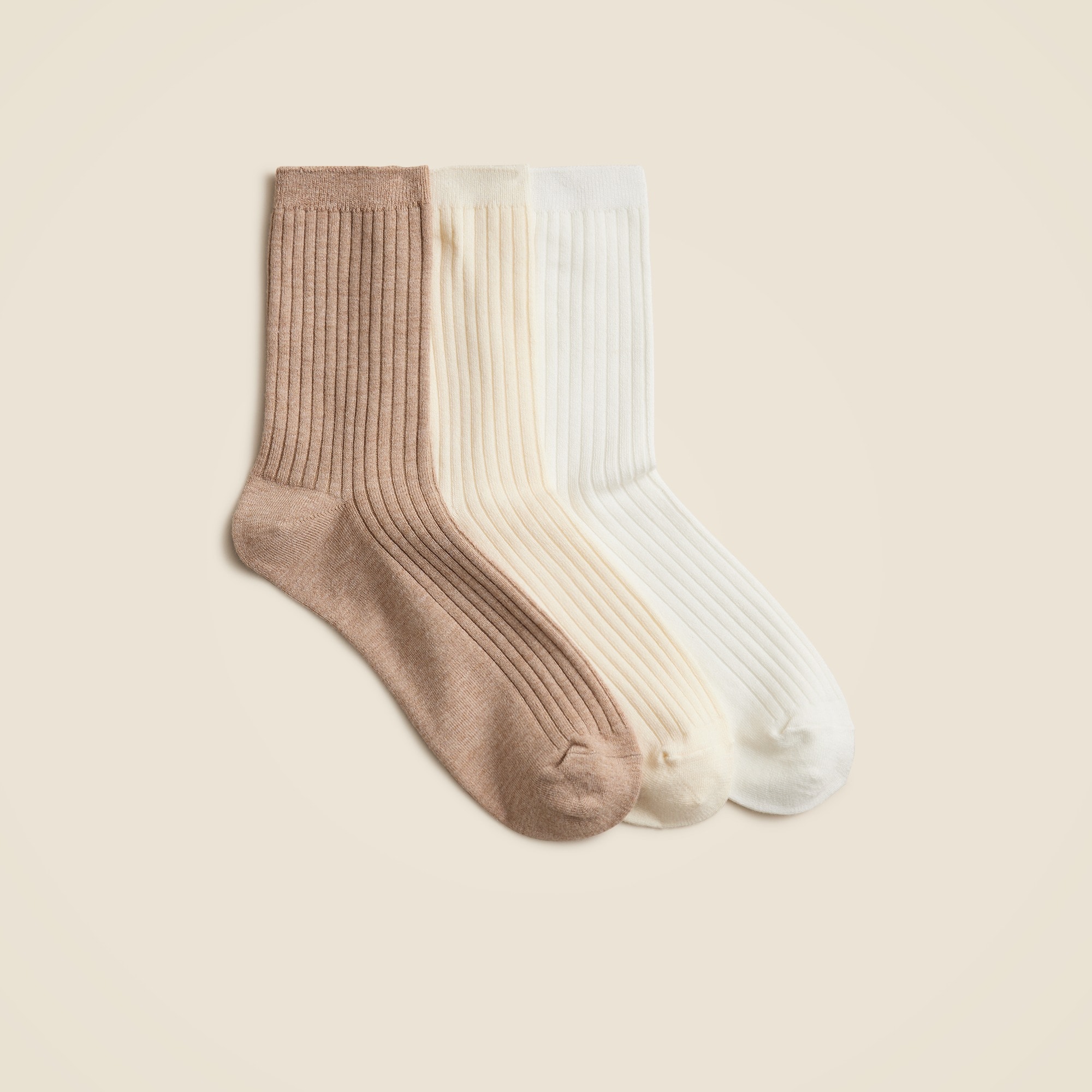 womens Ribbed cotton trouser socks three-pack