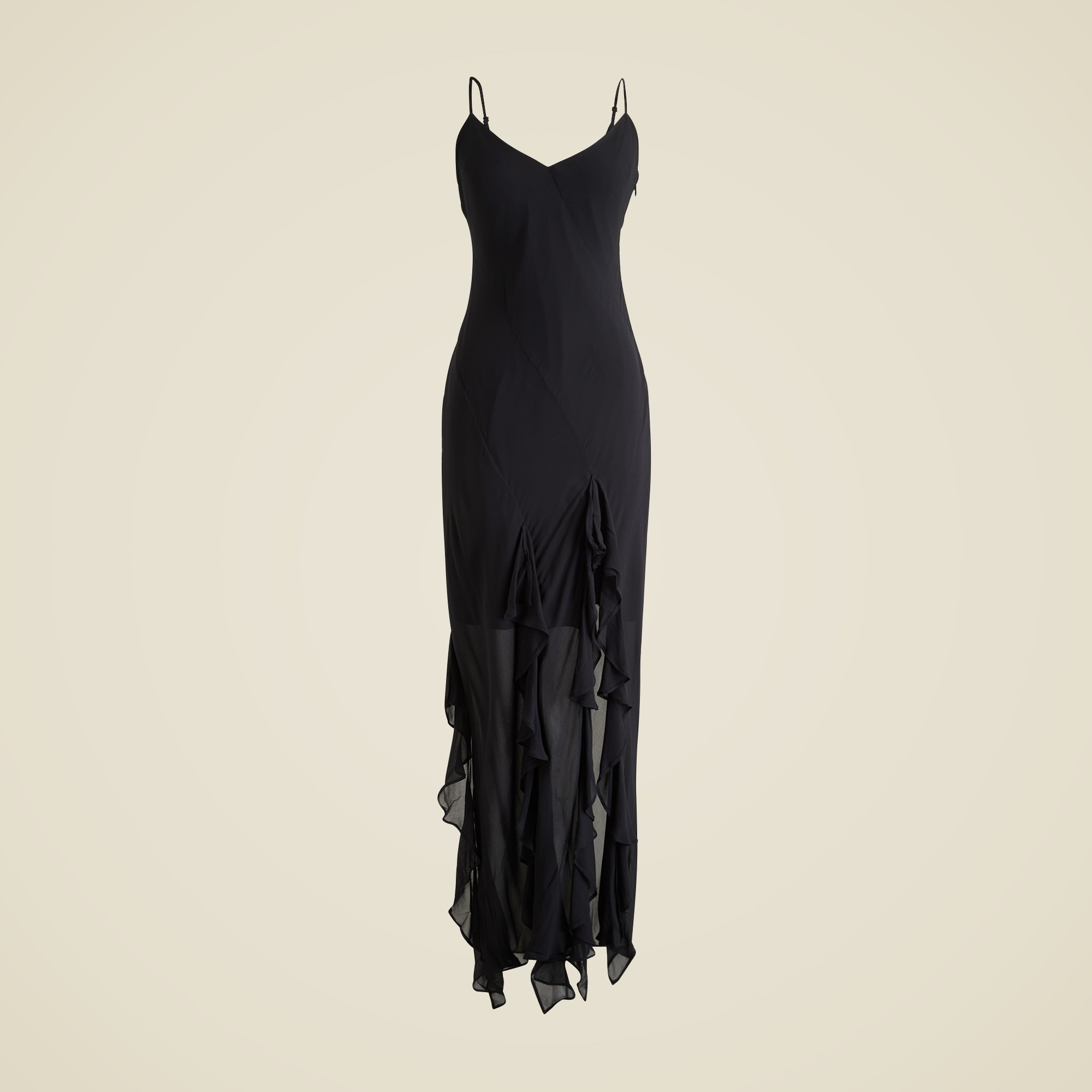  Ruffle slip dress in chiffon