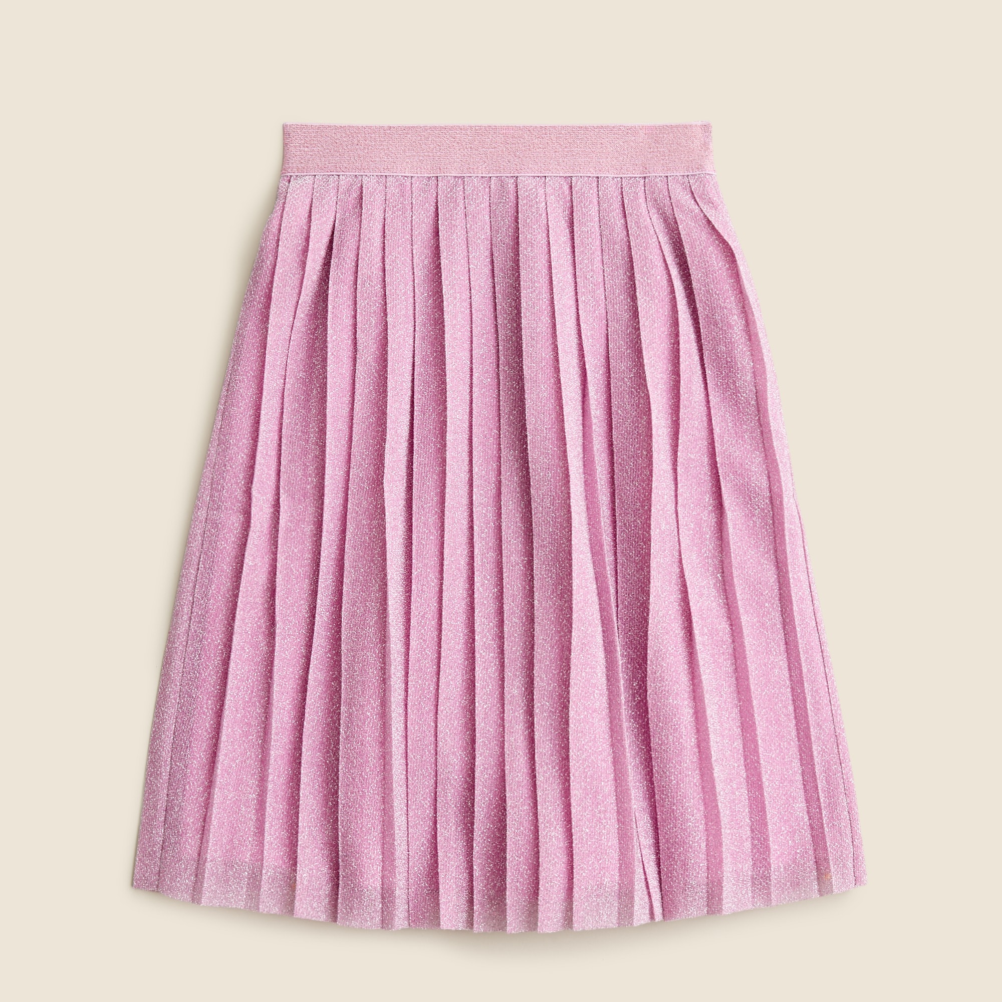  Girls' pleated midi pull-on skirt with Lurex&reg; metallic threads