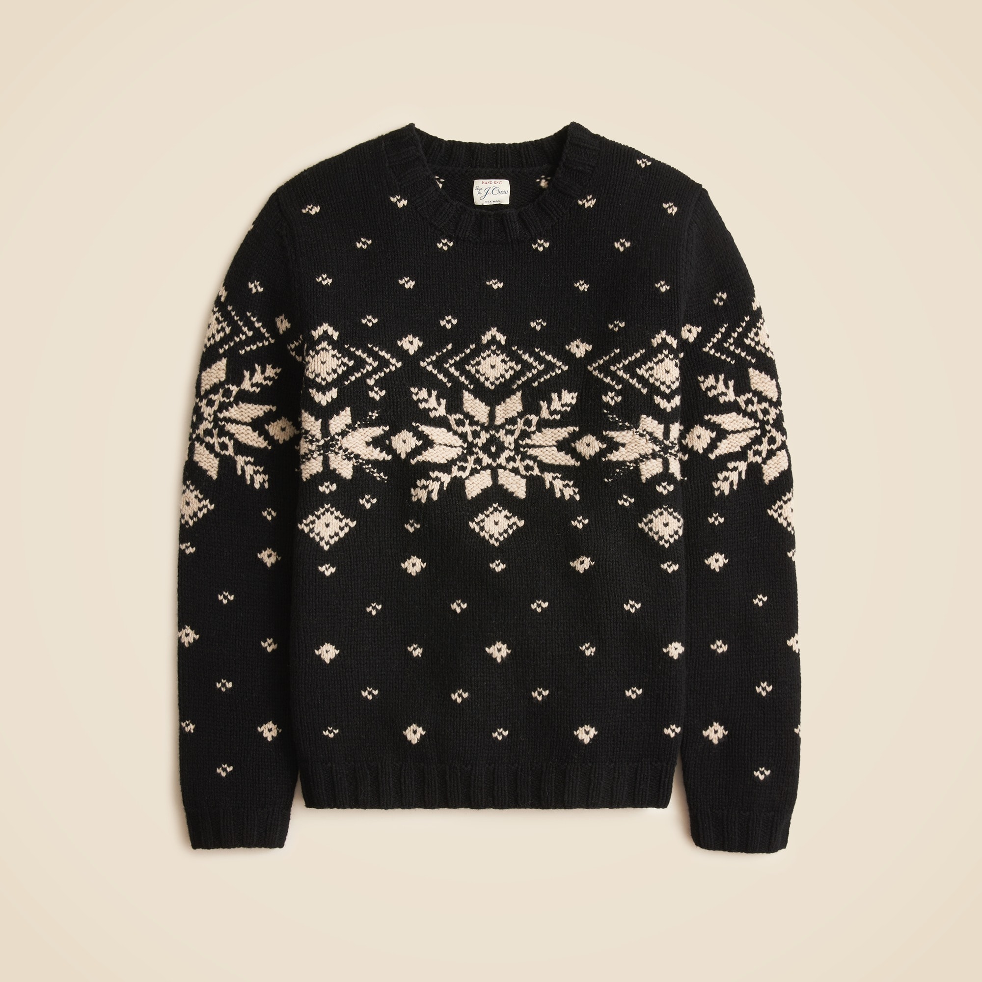 mens Hand-knit Fair Isle sweater in wool