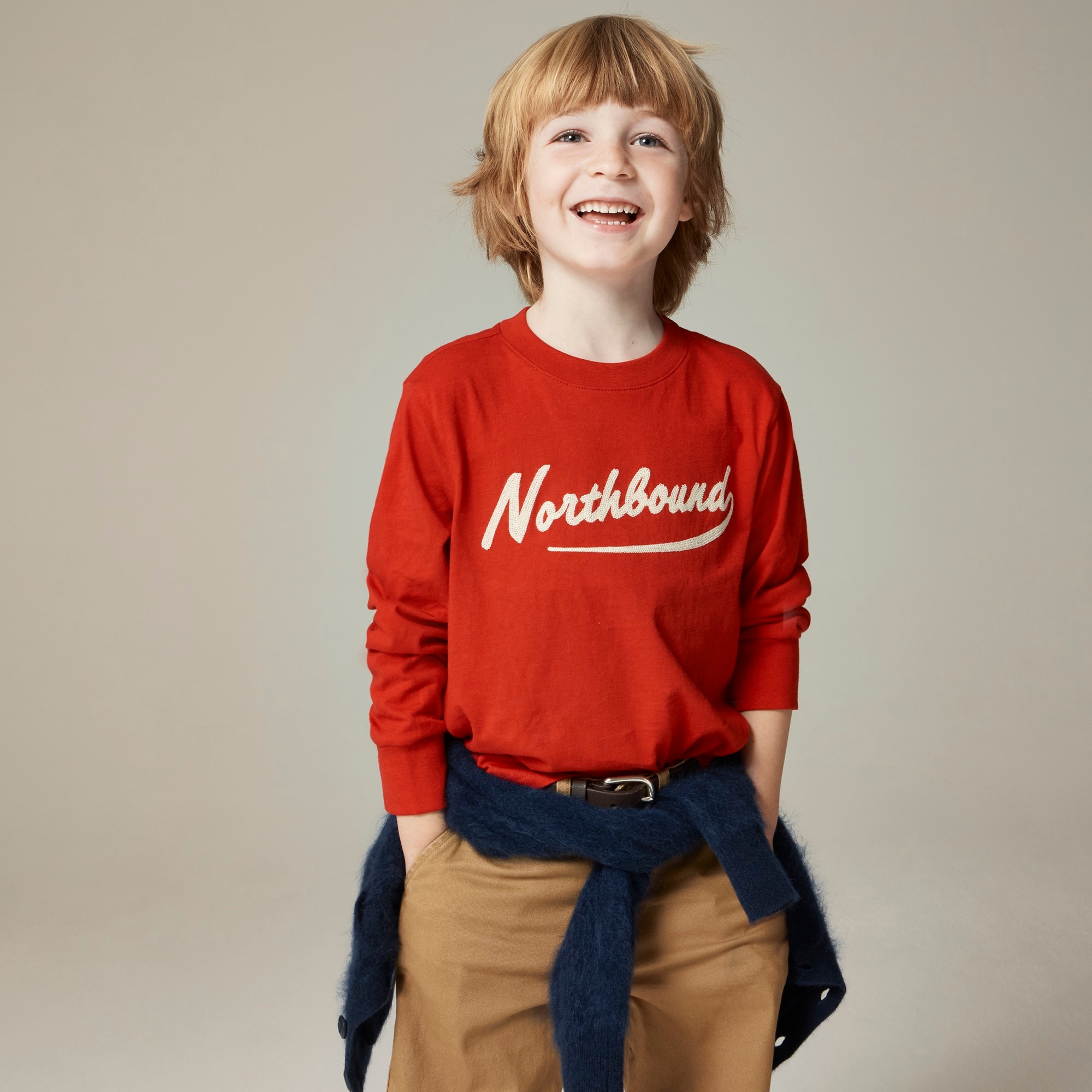 boys Kids' long-sleeve embroidered &quot;Northbound&quot; graphic T-shirt