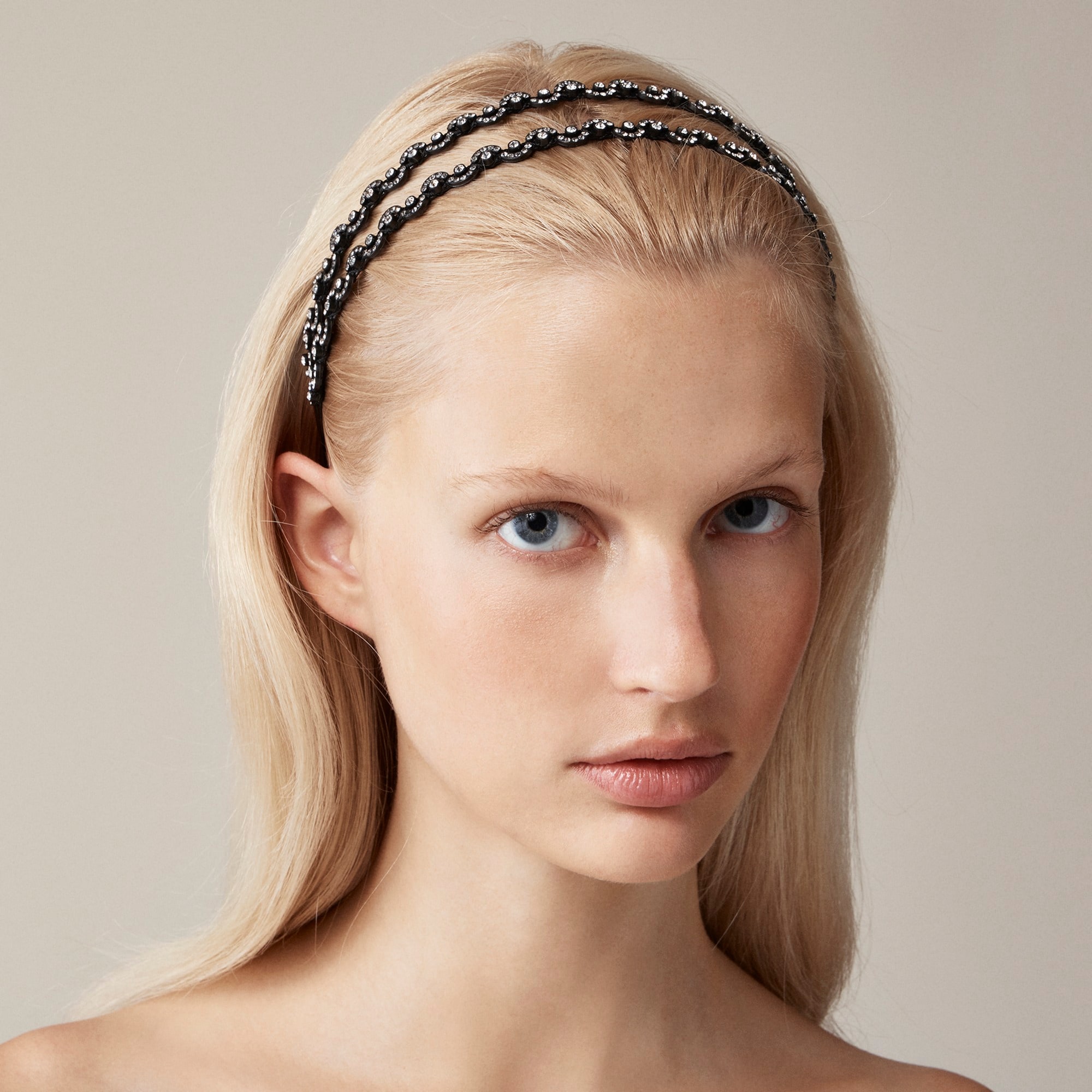 womens Double rhinestone headband