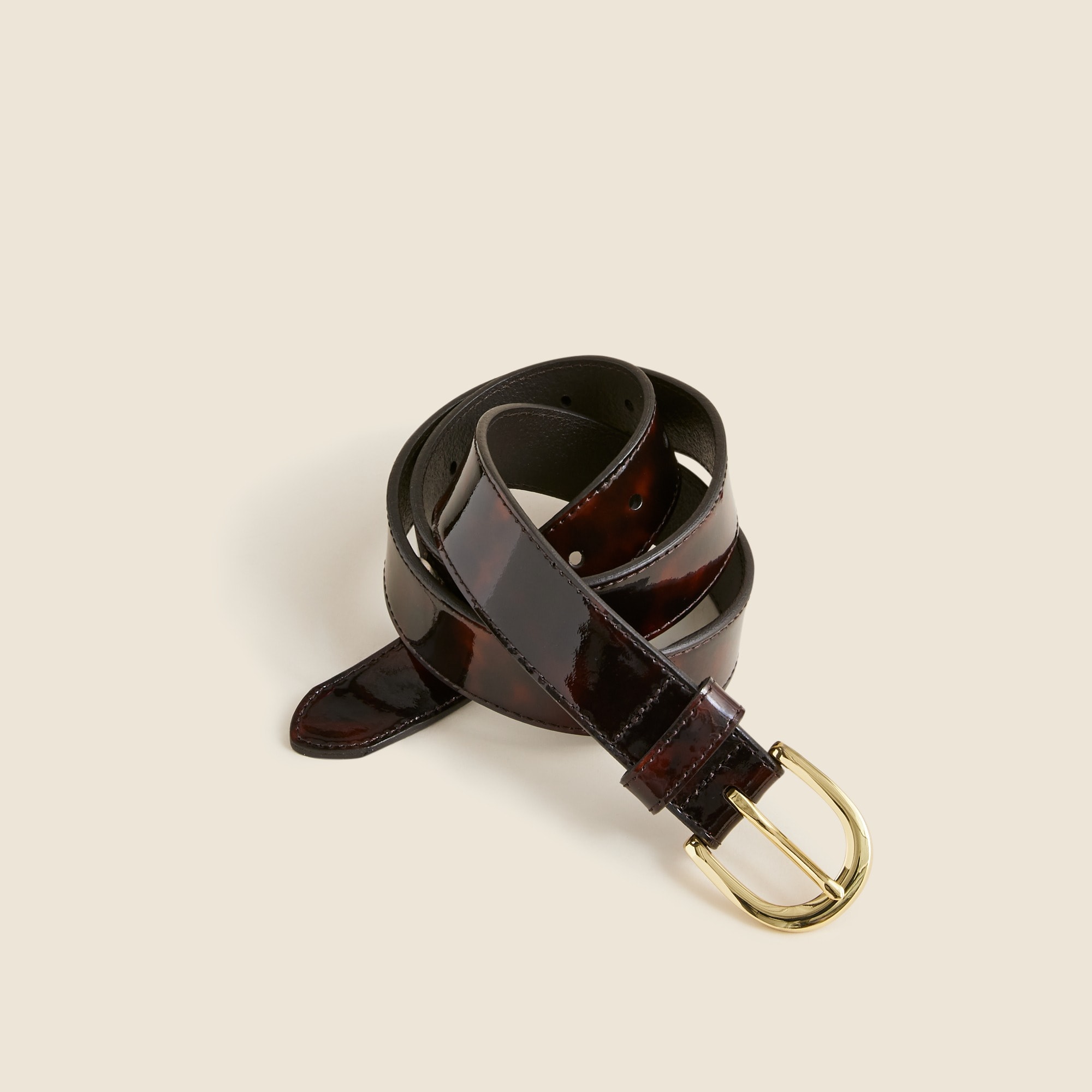  Tortoise patent-leather belt