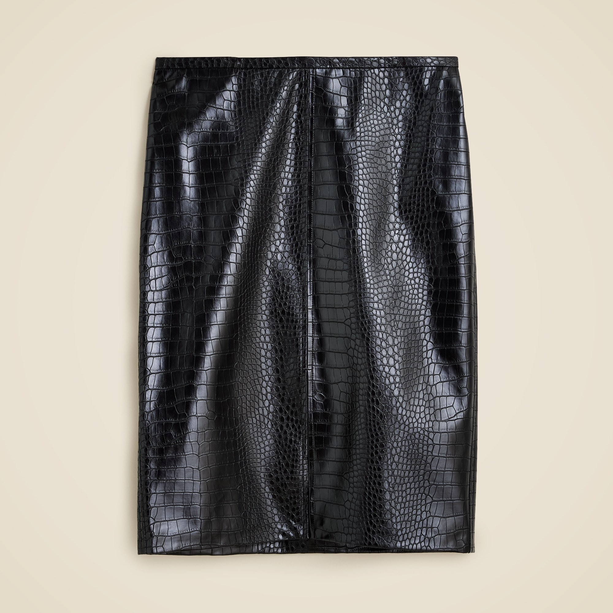 womens Pencil skirt in croc-embossed faux leather