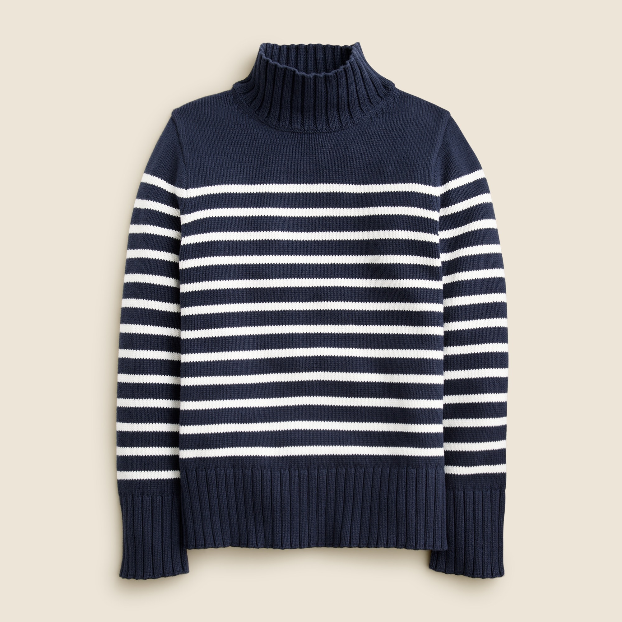 womens Cotton turtleneck sweater in stripe