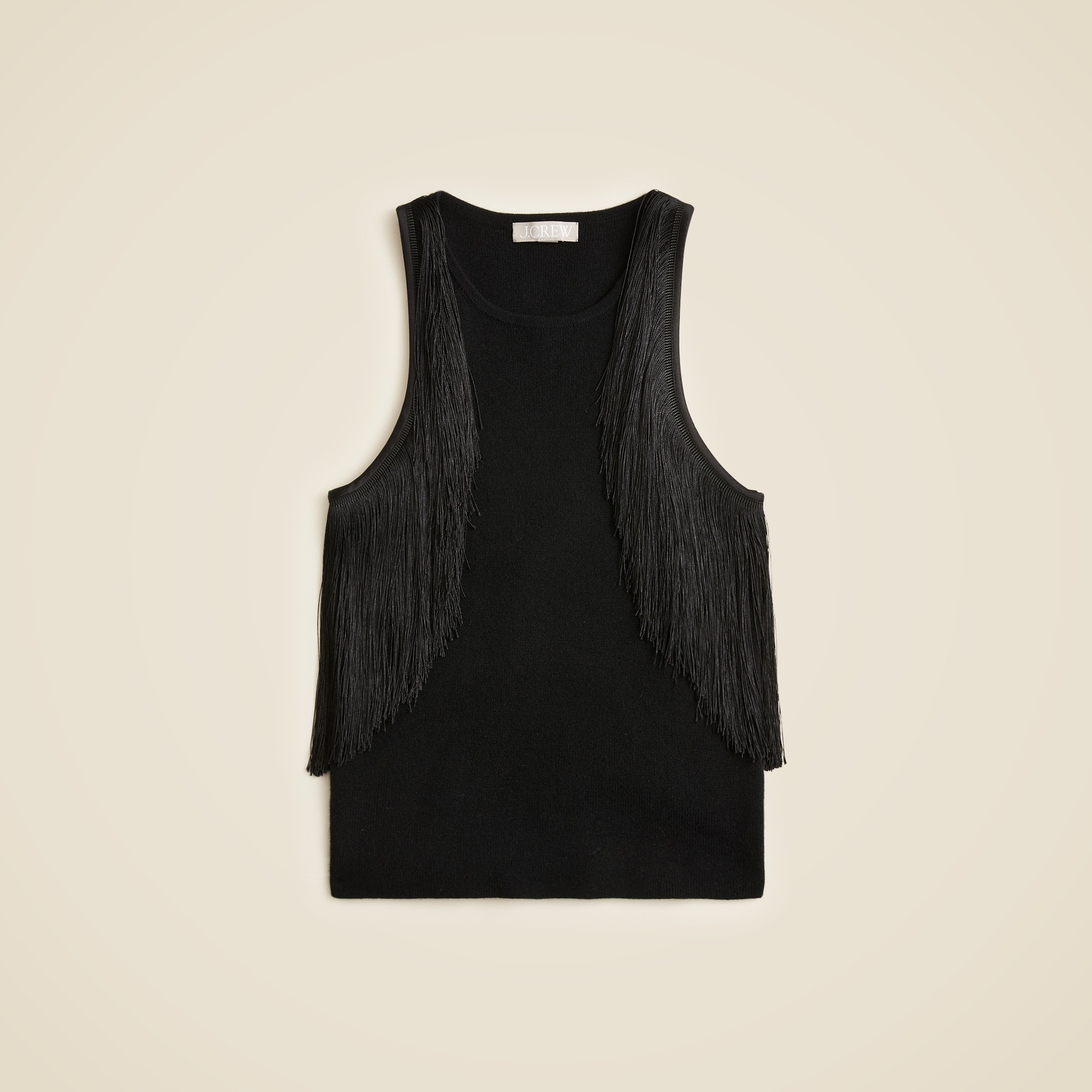 womens Cashmere fringe-trim sweater-tank