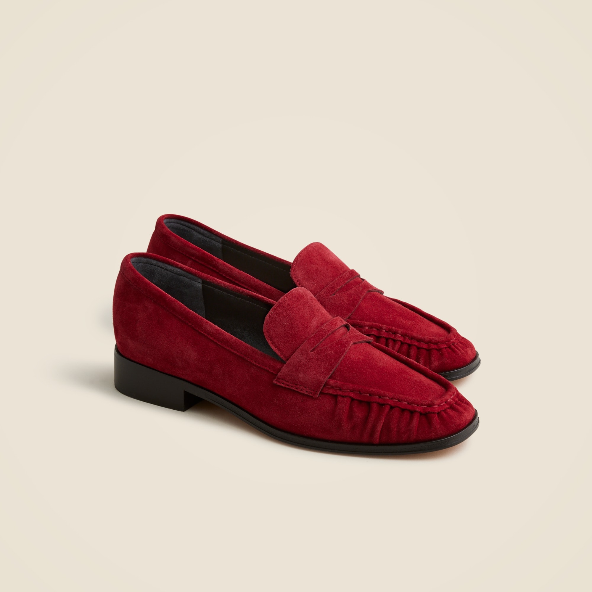 womens Maison ruched loafers in suede