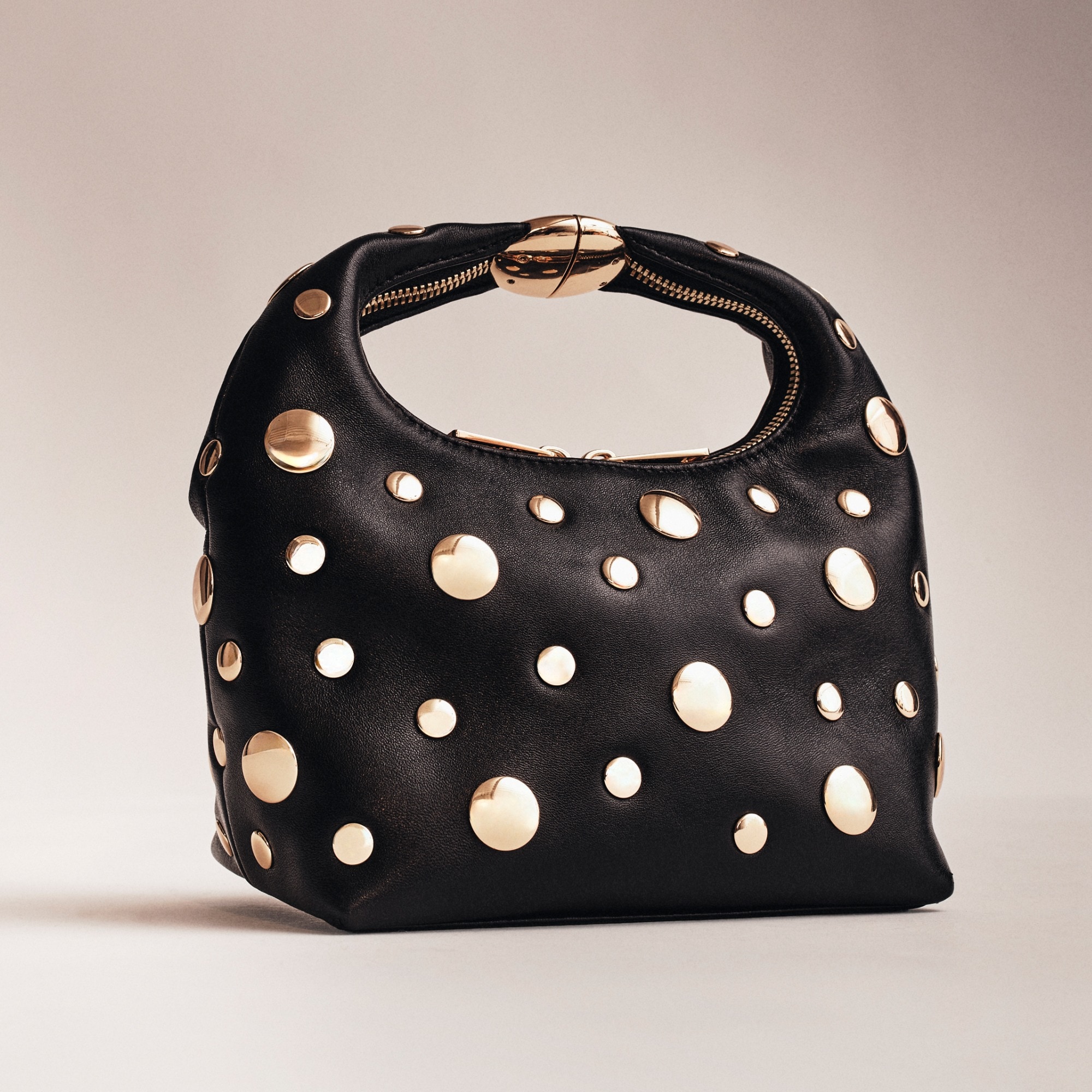 womens Small top-handle bag with grommets