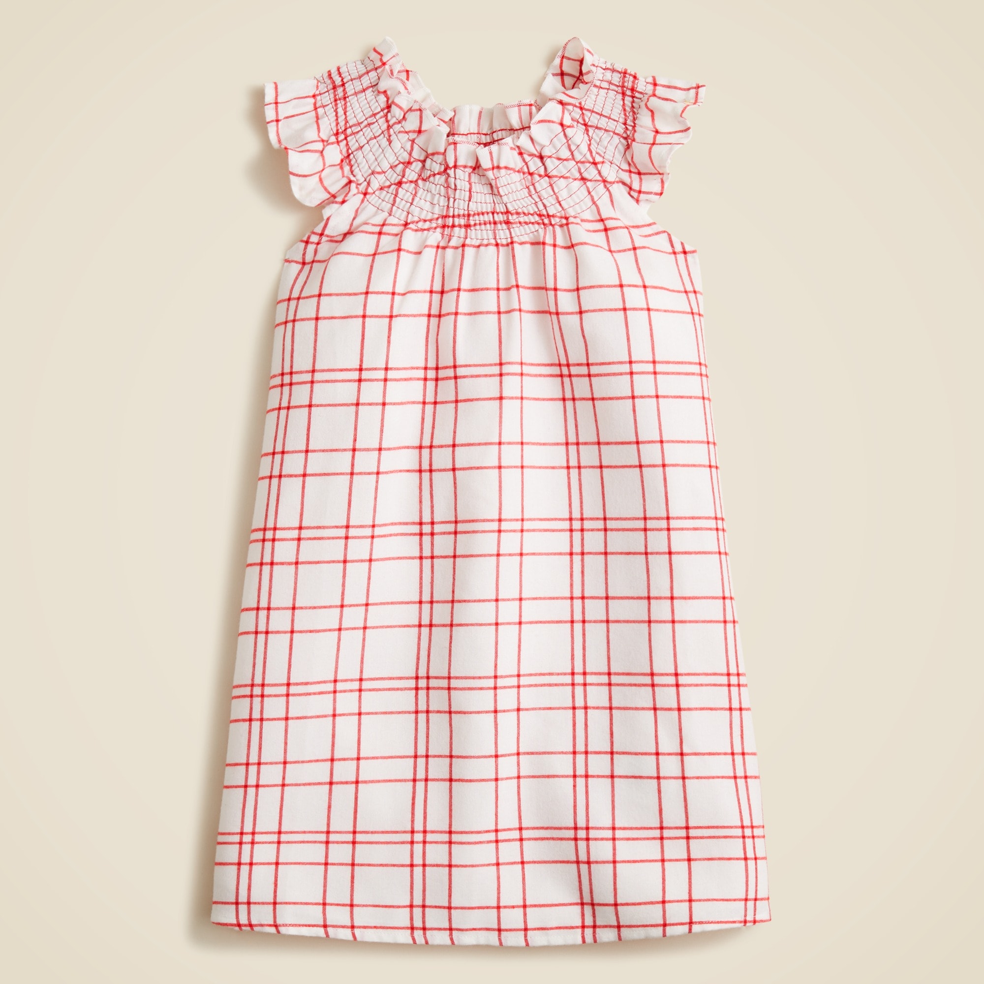 girls Girls' smocked flannel nightgown in tartan