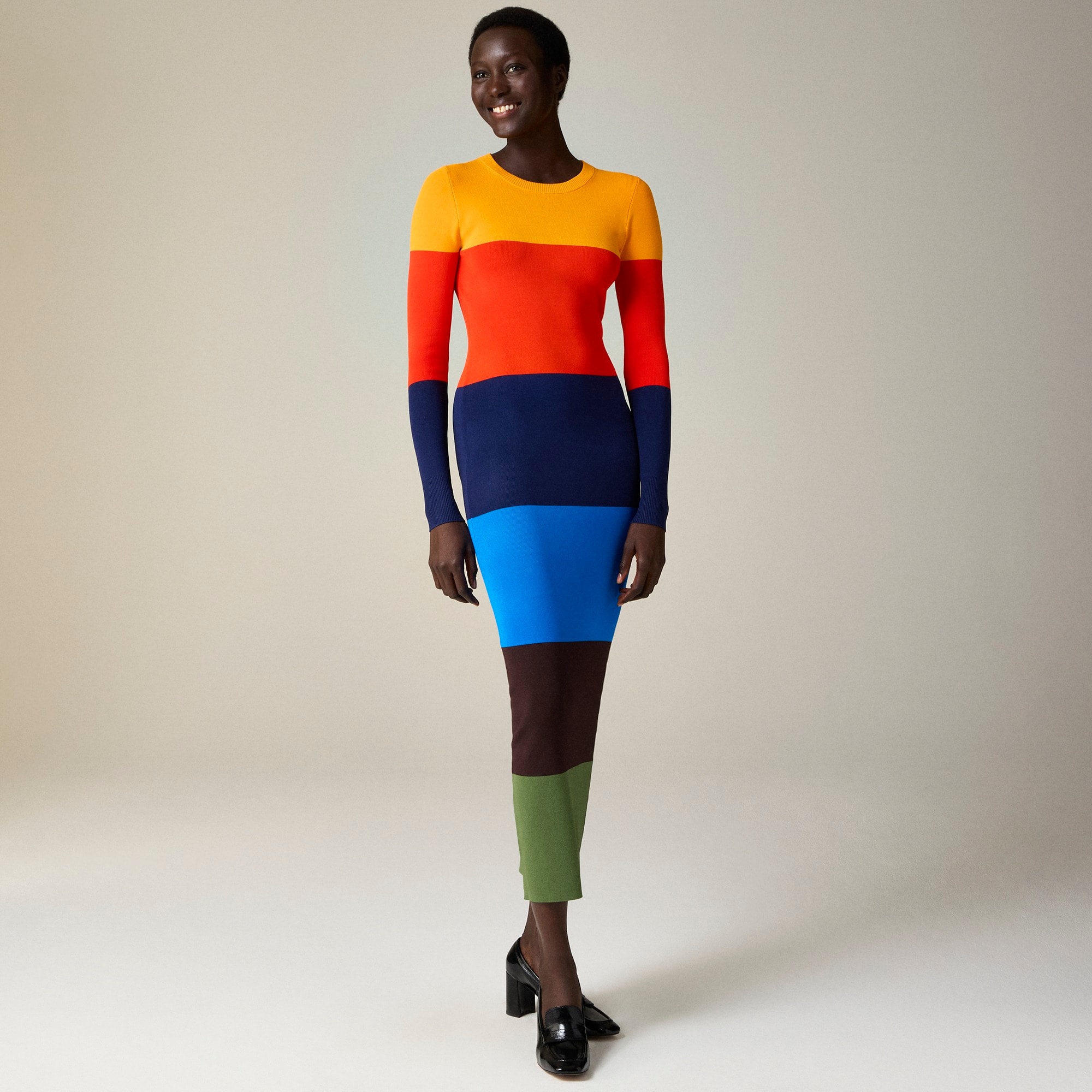  Christopher John Rogers X J.Crew colorblock dress in stretch viscose blend