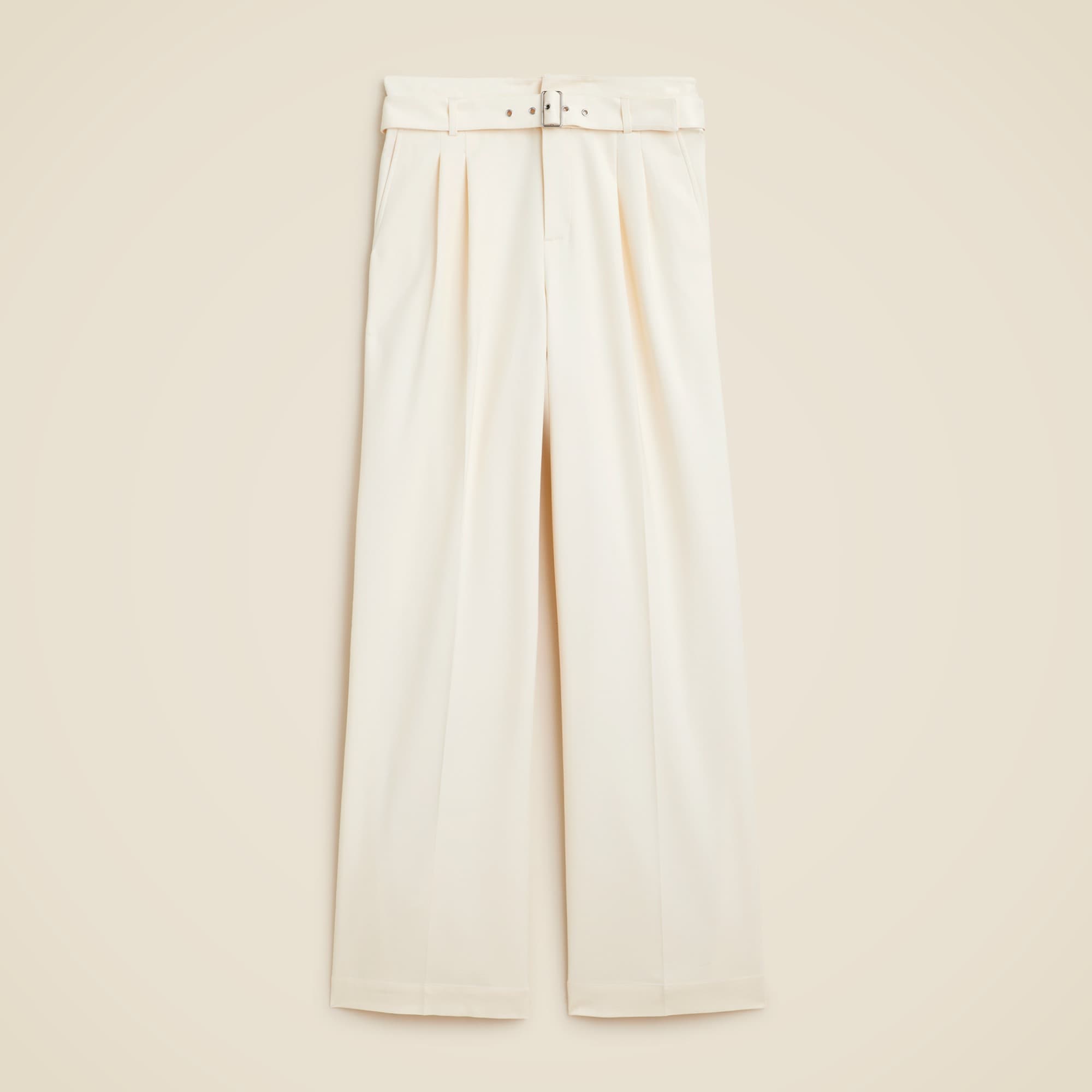 womens Belted wide-leg trouser in city twill