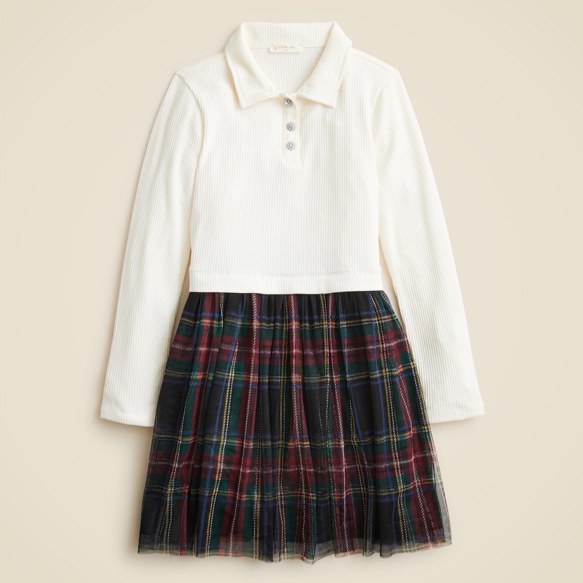 girls Girls' tartan tulle dress