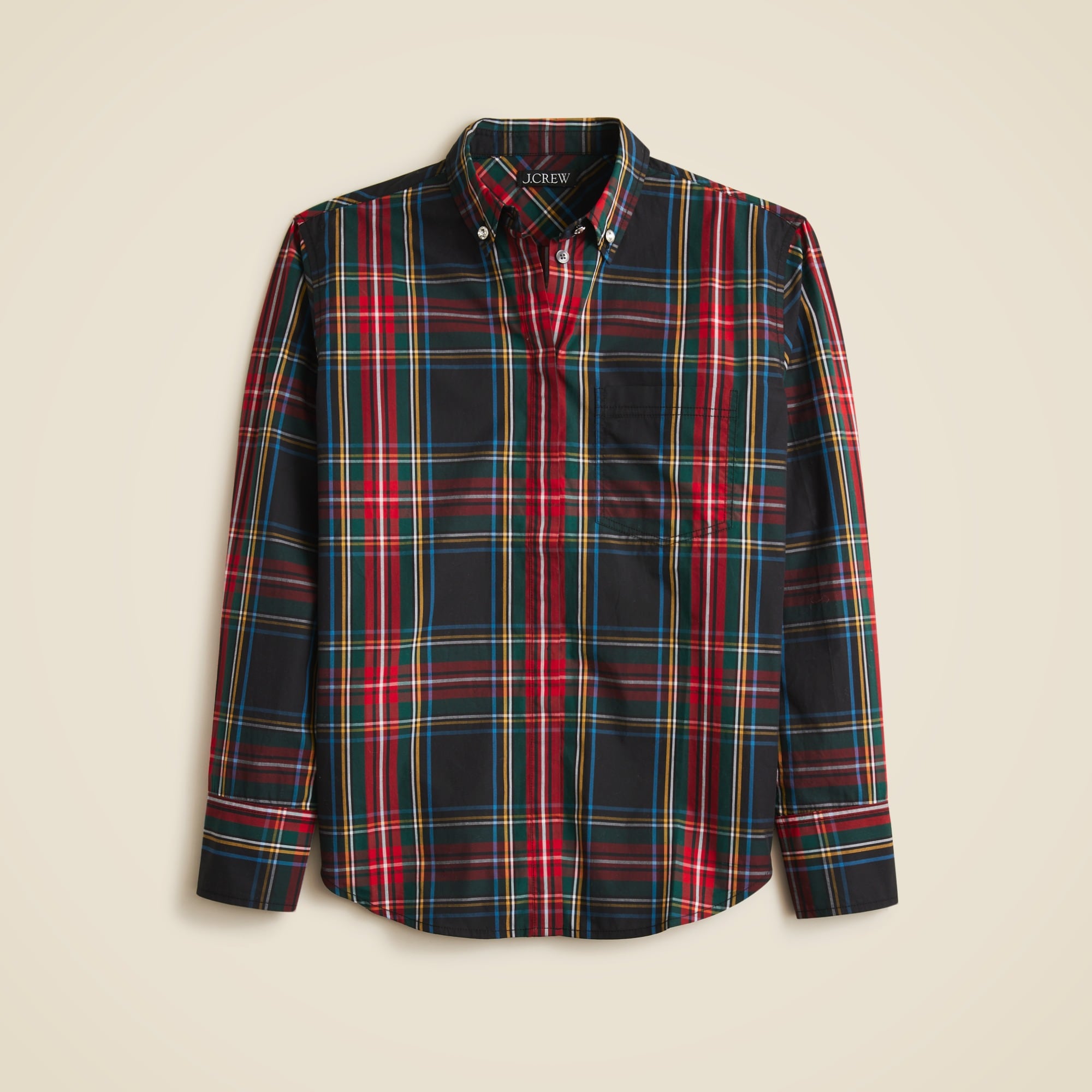  Embellished gar&ccedil;on shirt in Stewart tartan cotton poplin