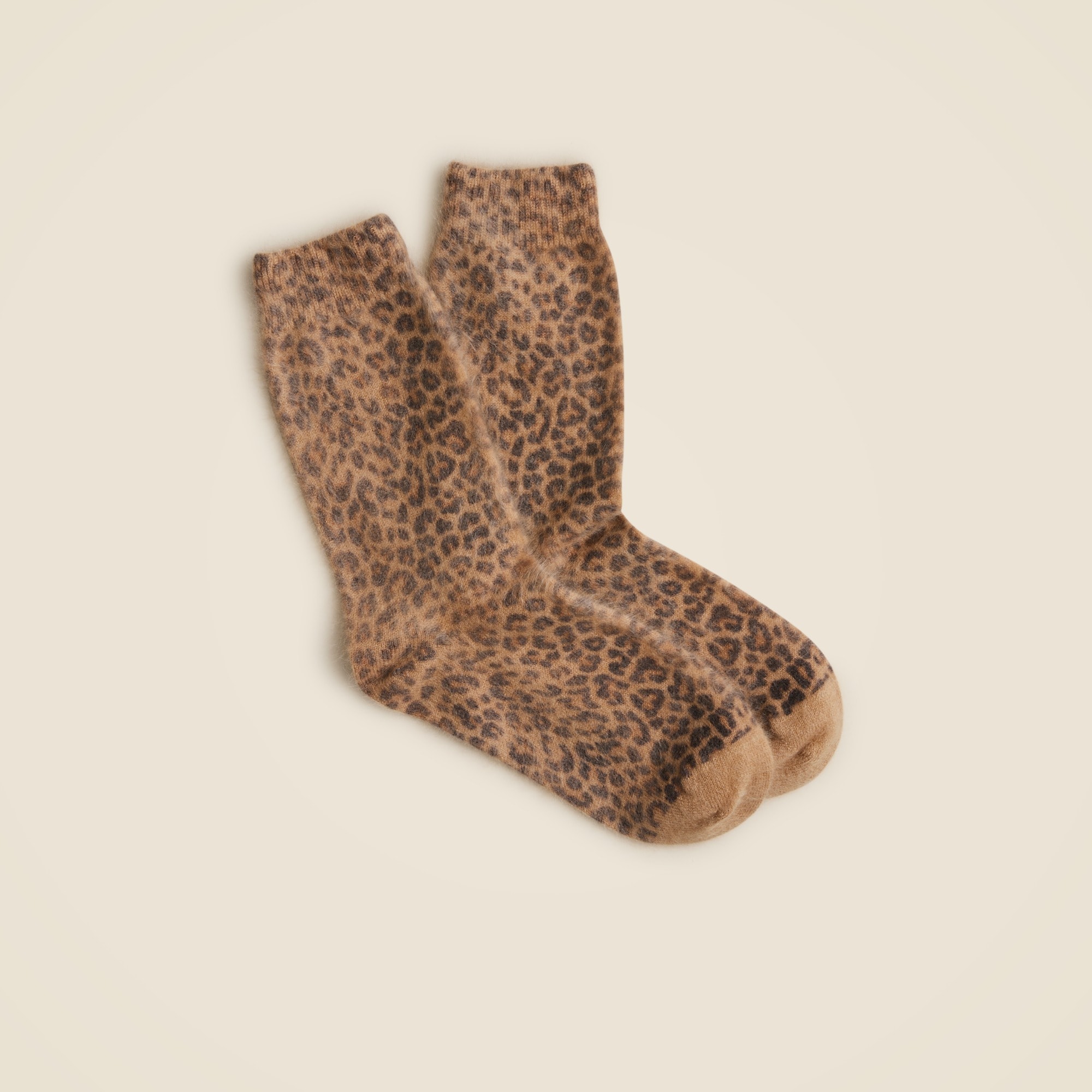 womens Brushed cashmere socks in leopard print