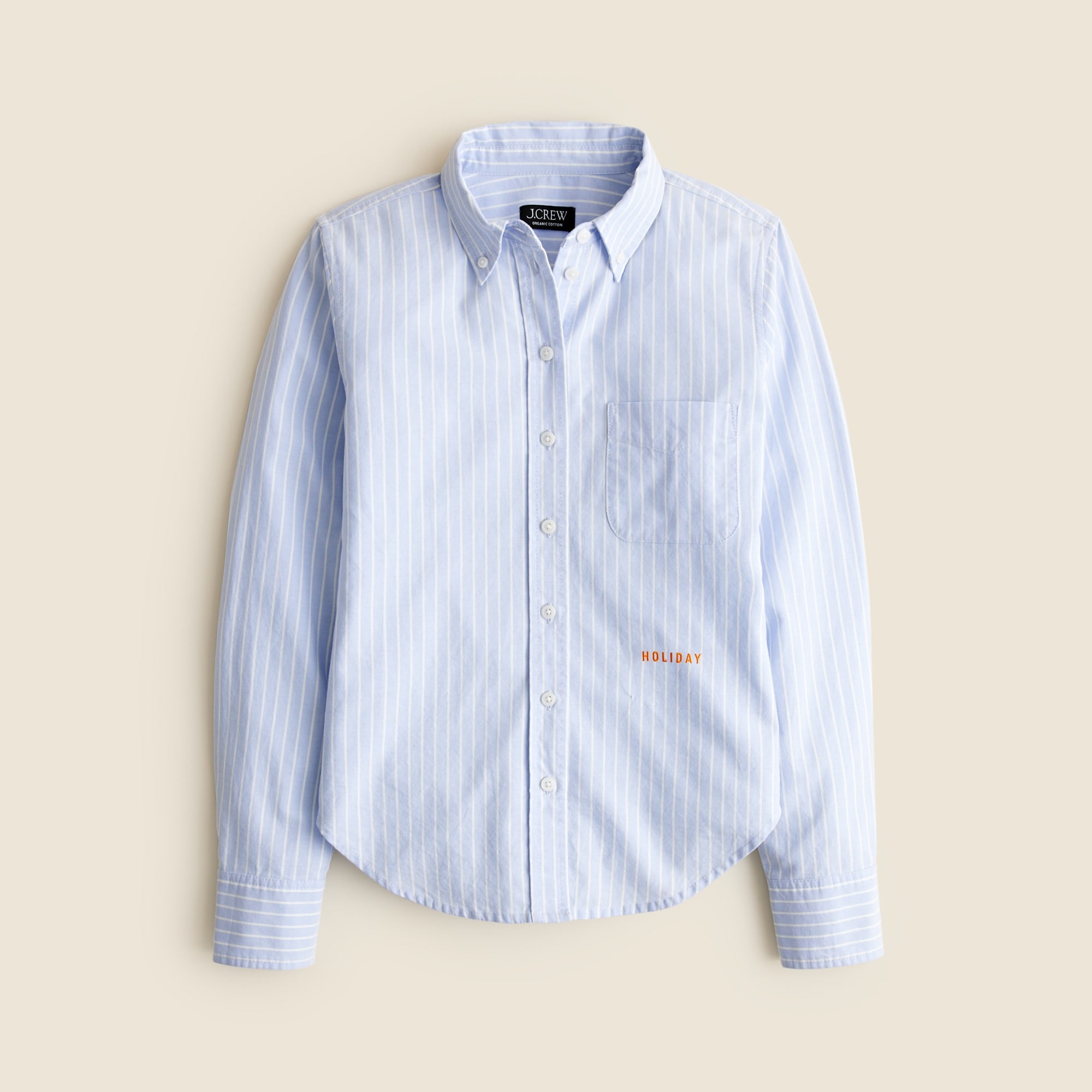  Limited-edition Holiday X J.Crew shrunken button-up shirt in broken-in cotton oxford