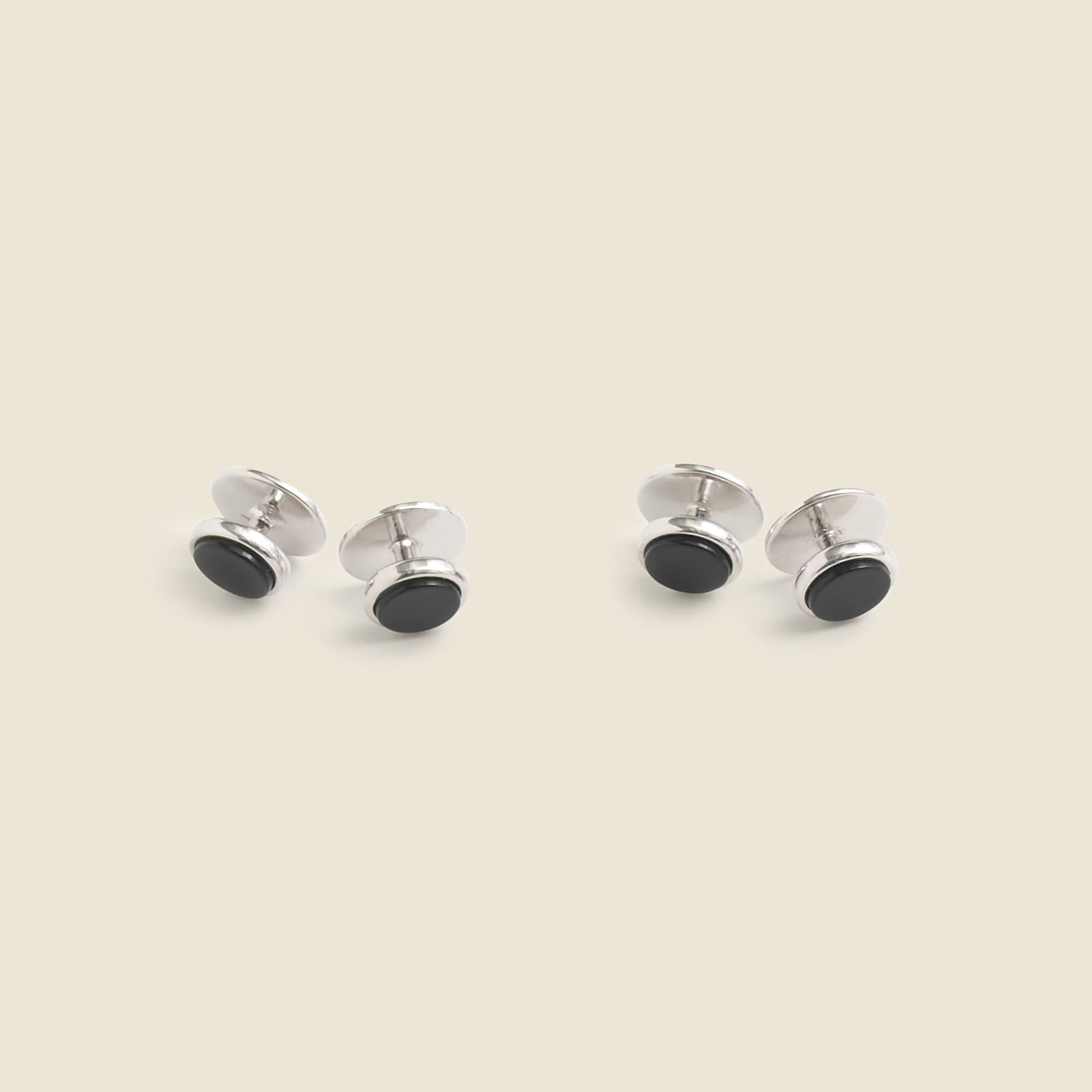 mens Black onyx sterling silver tuxedo studs