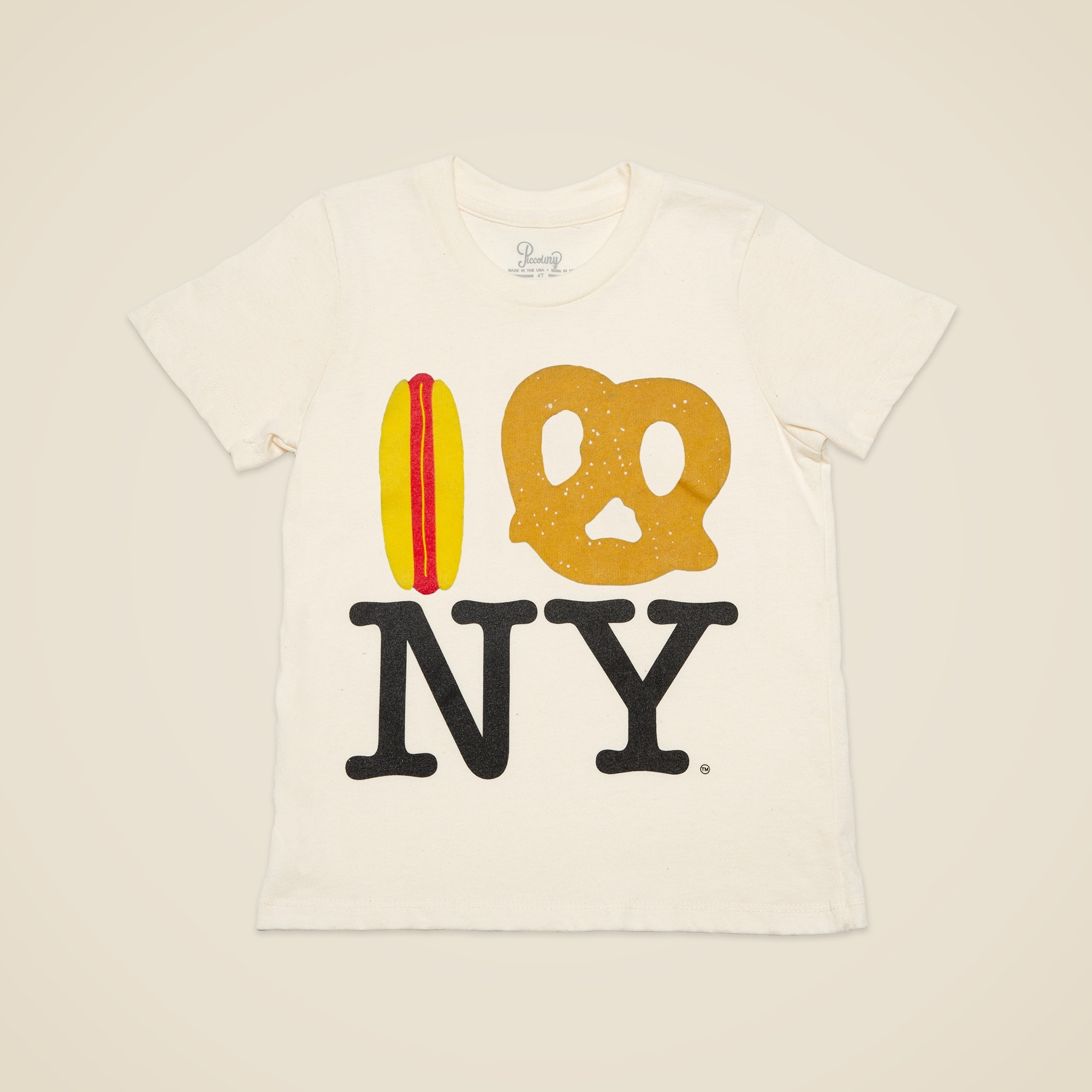 boys PiccoliNY hot-dog pretzel NY T-shirt