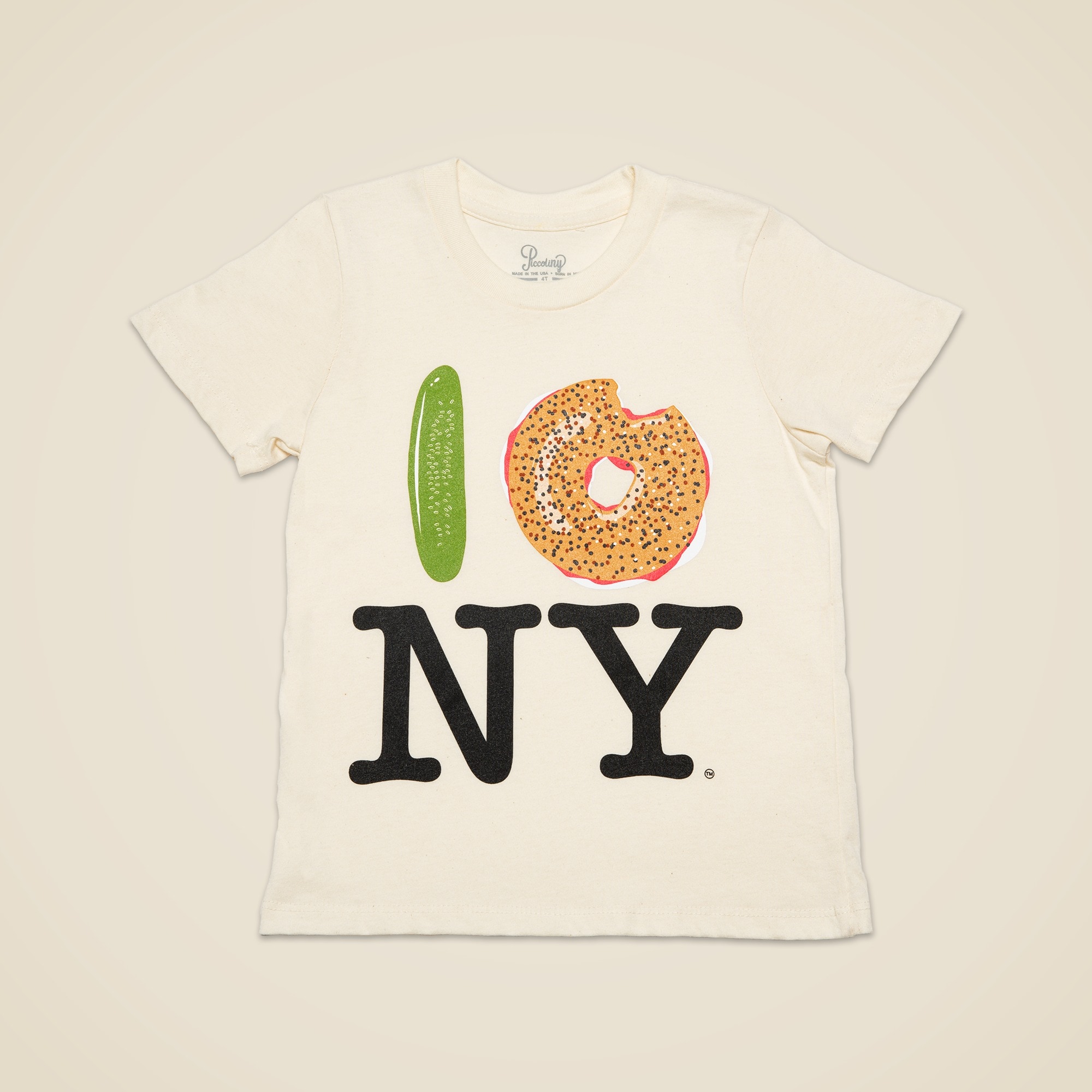 boys PiccoliNY pickle bagel NY T-shirt