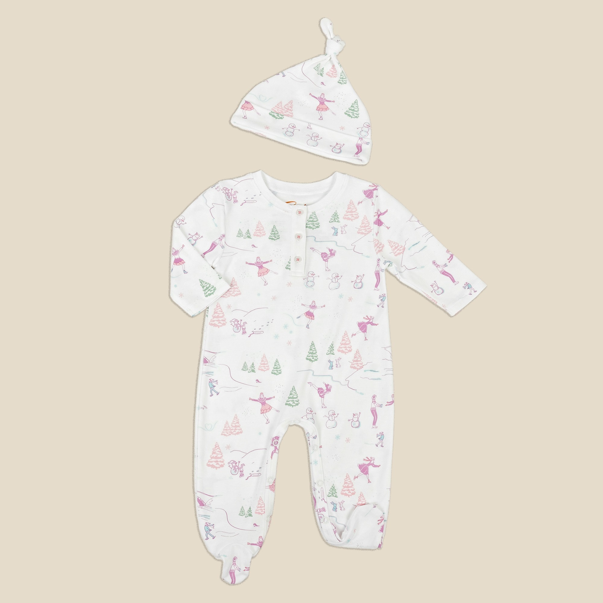 girls Petidoux babies' Pima cotton one-piece and matching hat set